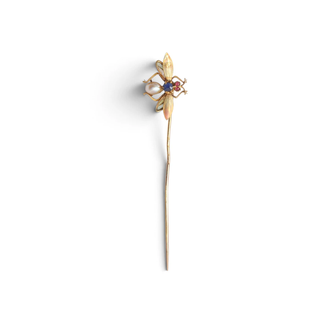 French fly-shaped tie pin, early 20th century.