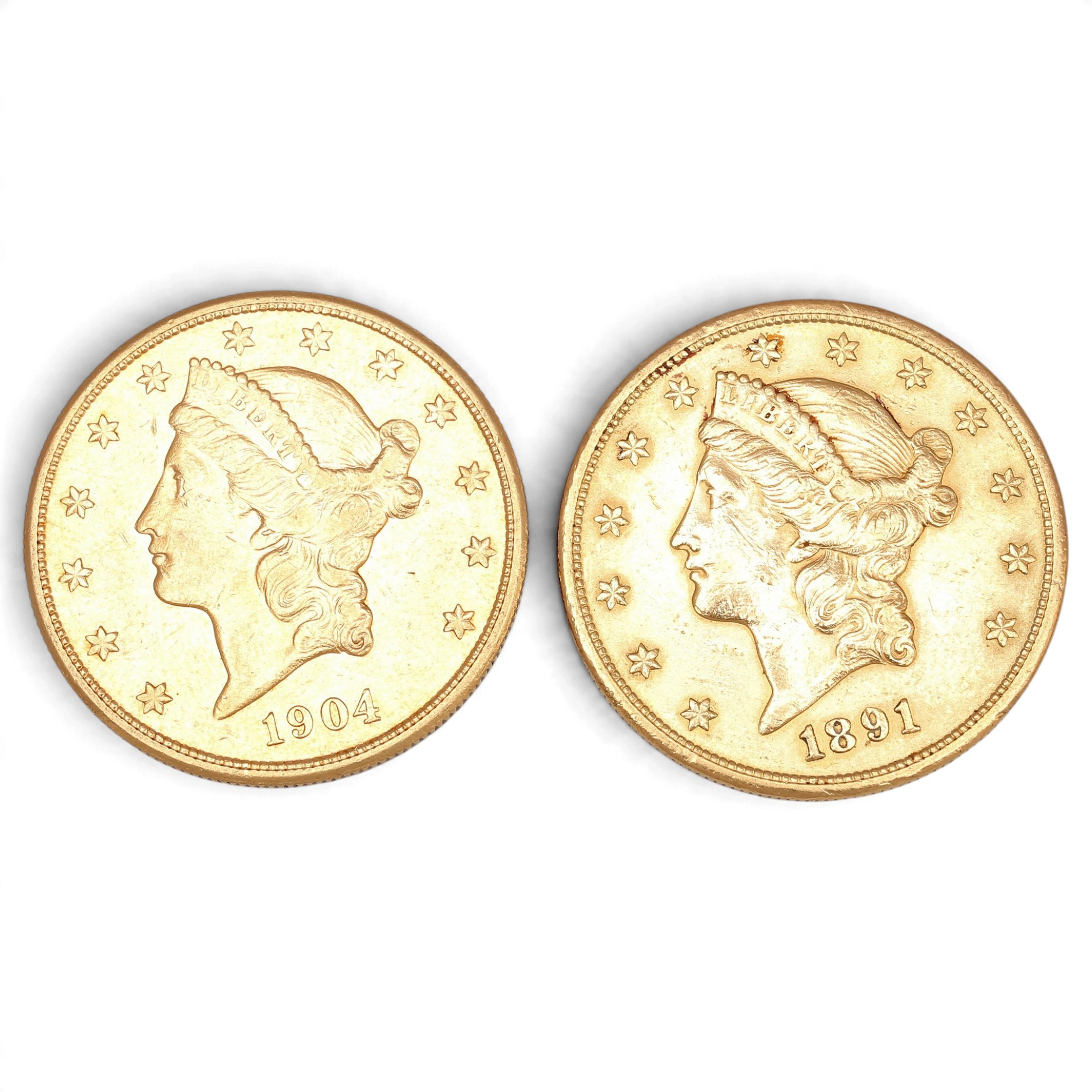 Two US gold coins, late 19th - early 20th Century.