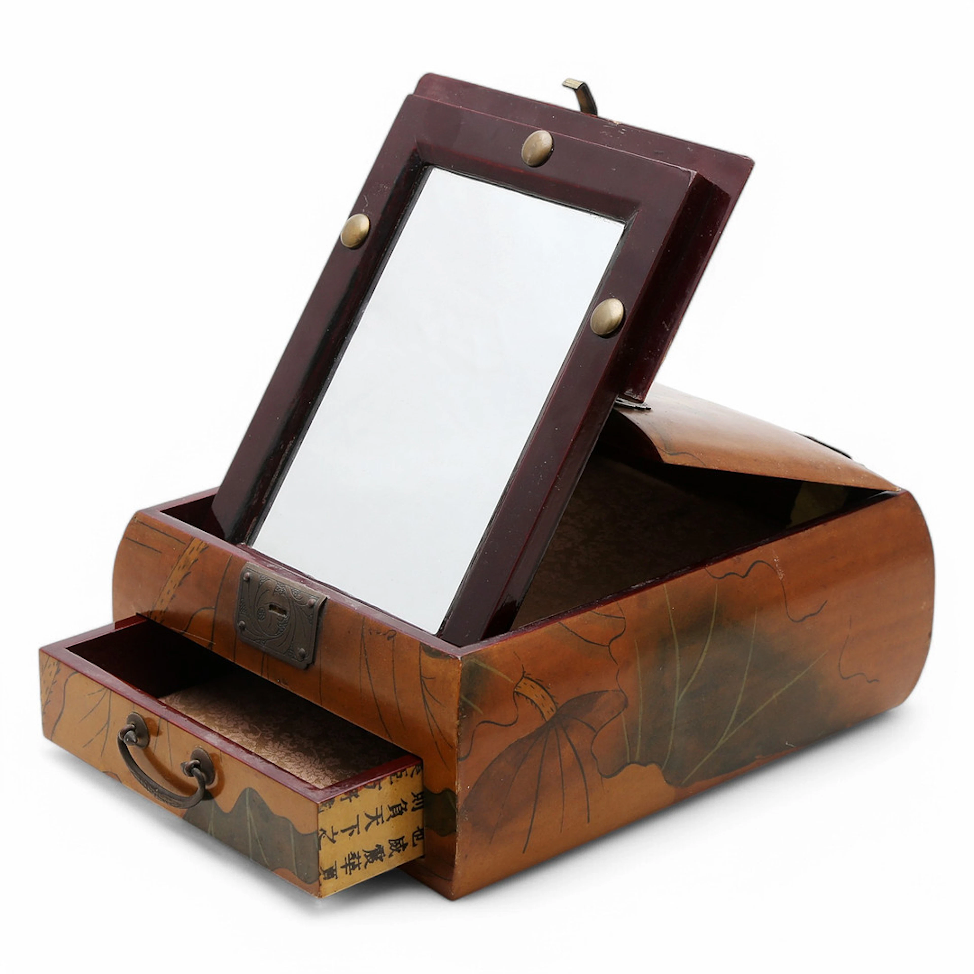 Jewellery box/vanity case in painted wood, circa 1930.