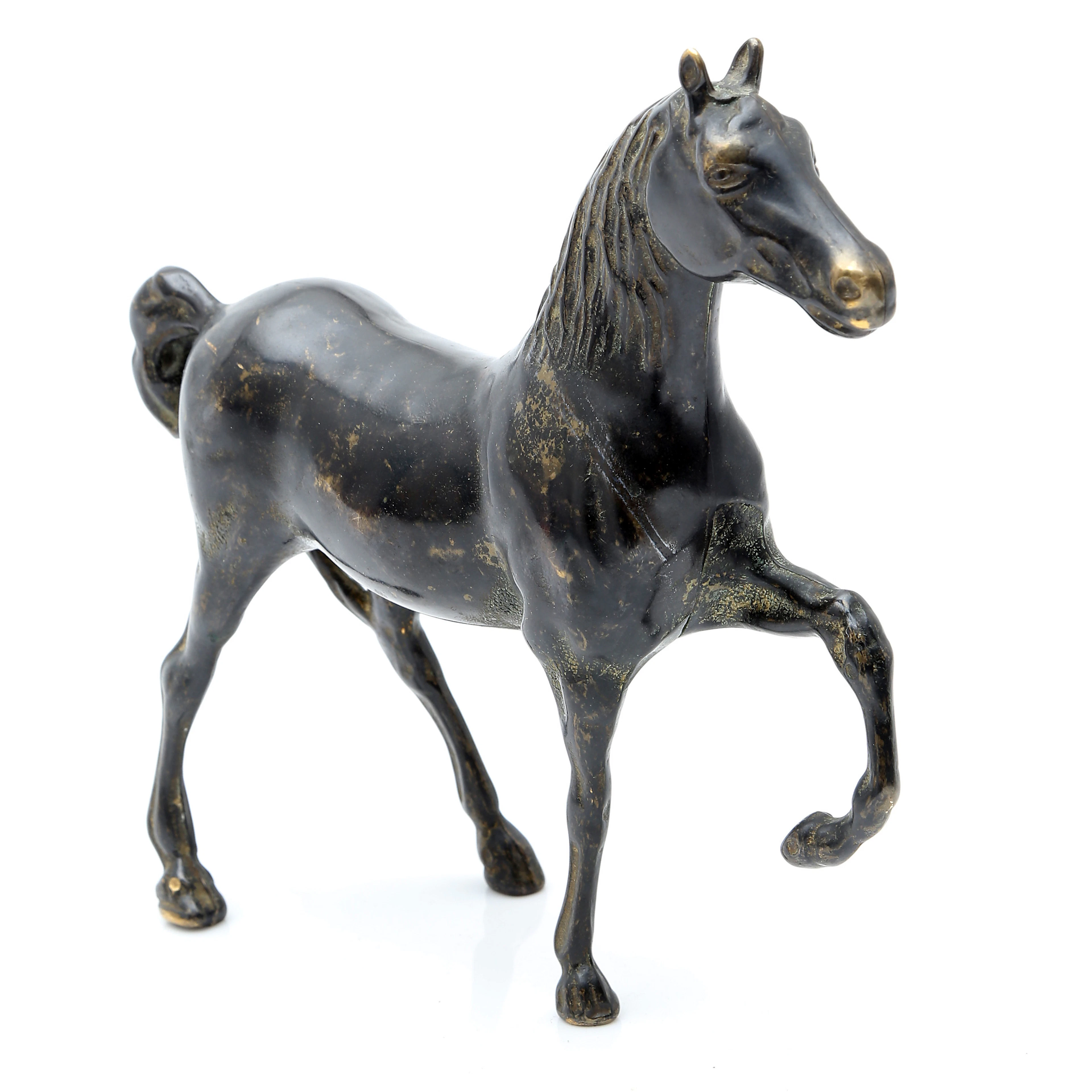 “Horse”, patinated bronze sculpture, early 20th Century.