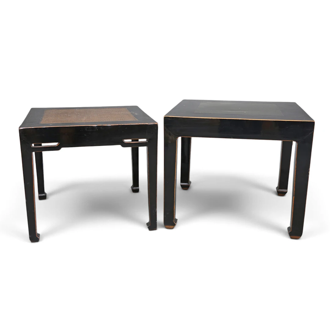 Two Chinese coffee tables in lacquered wood, 20th century.