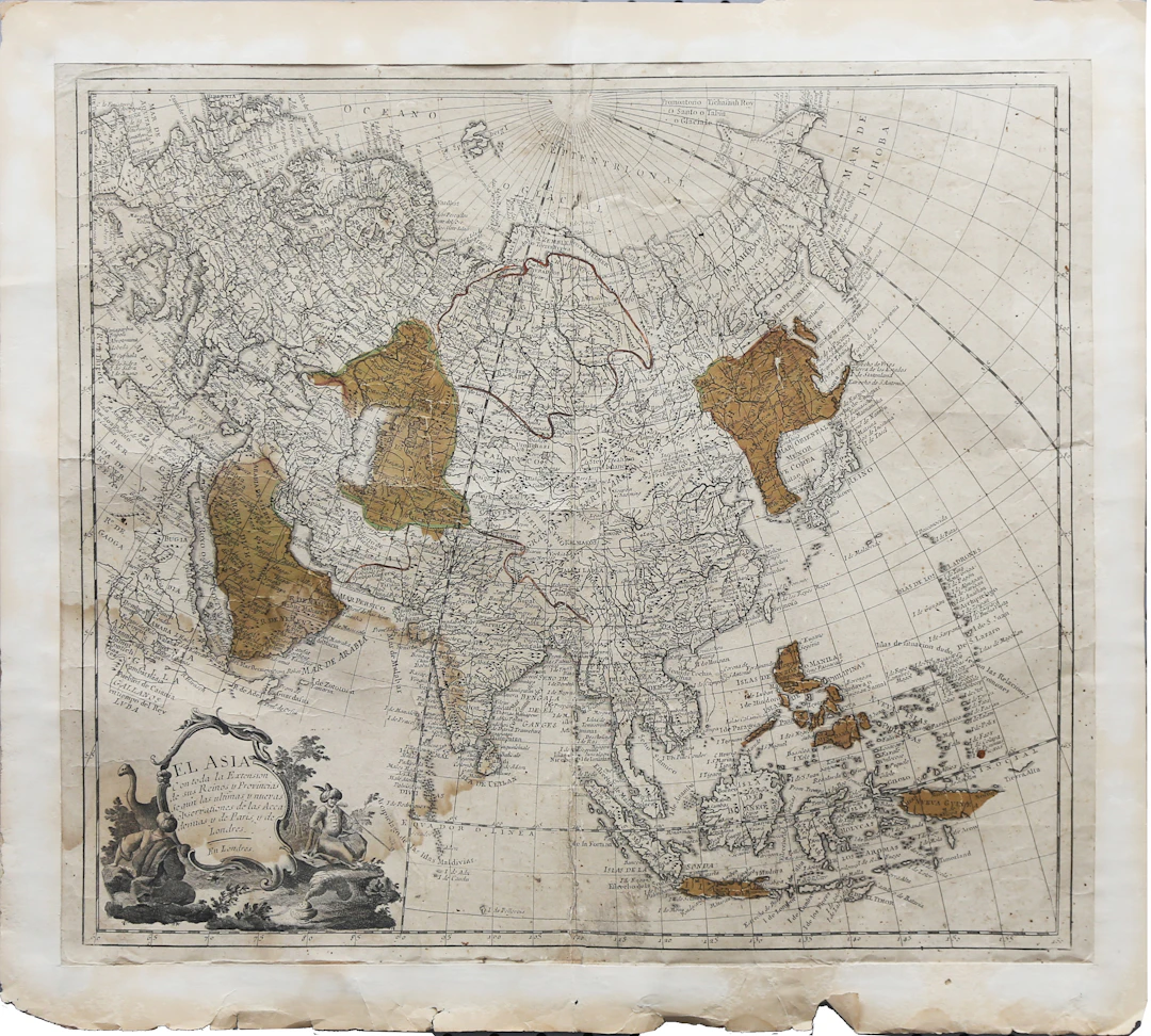 PEDRO GENDRÓN (SPAIN, 18TH CENTURY). Map of Asia.
