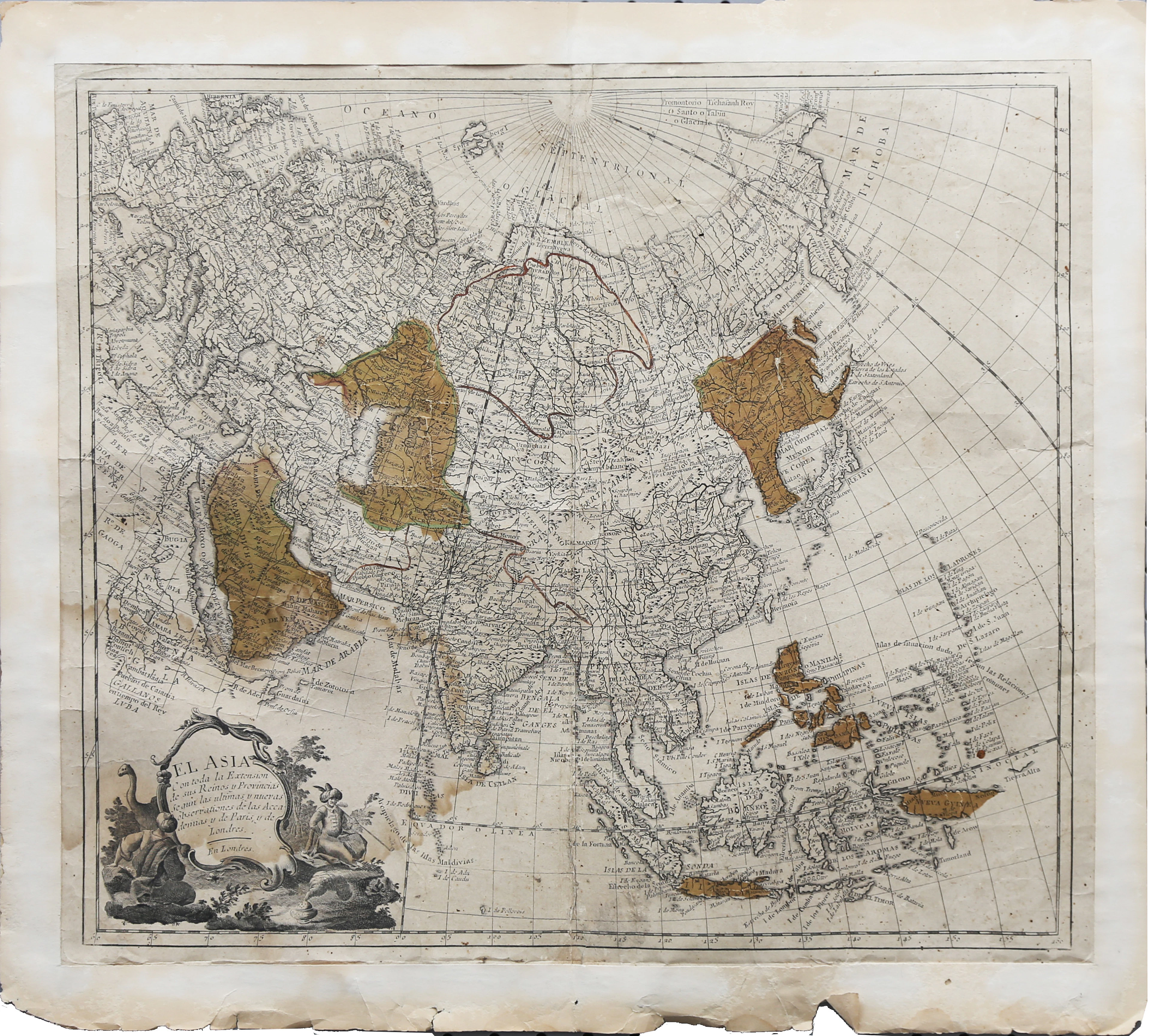 PEDRO GENDRÓN (SPAIN, 18TH CENTURY). Map of Asia.