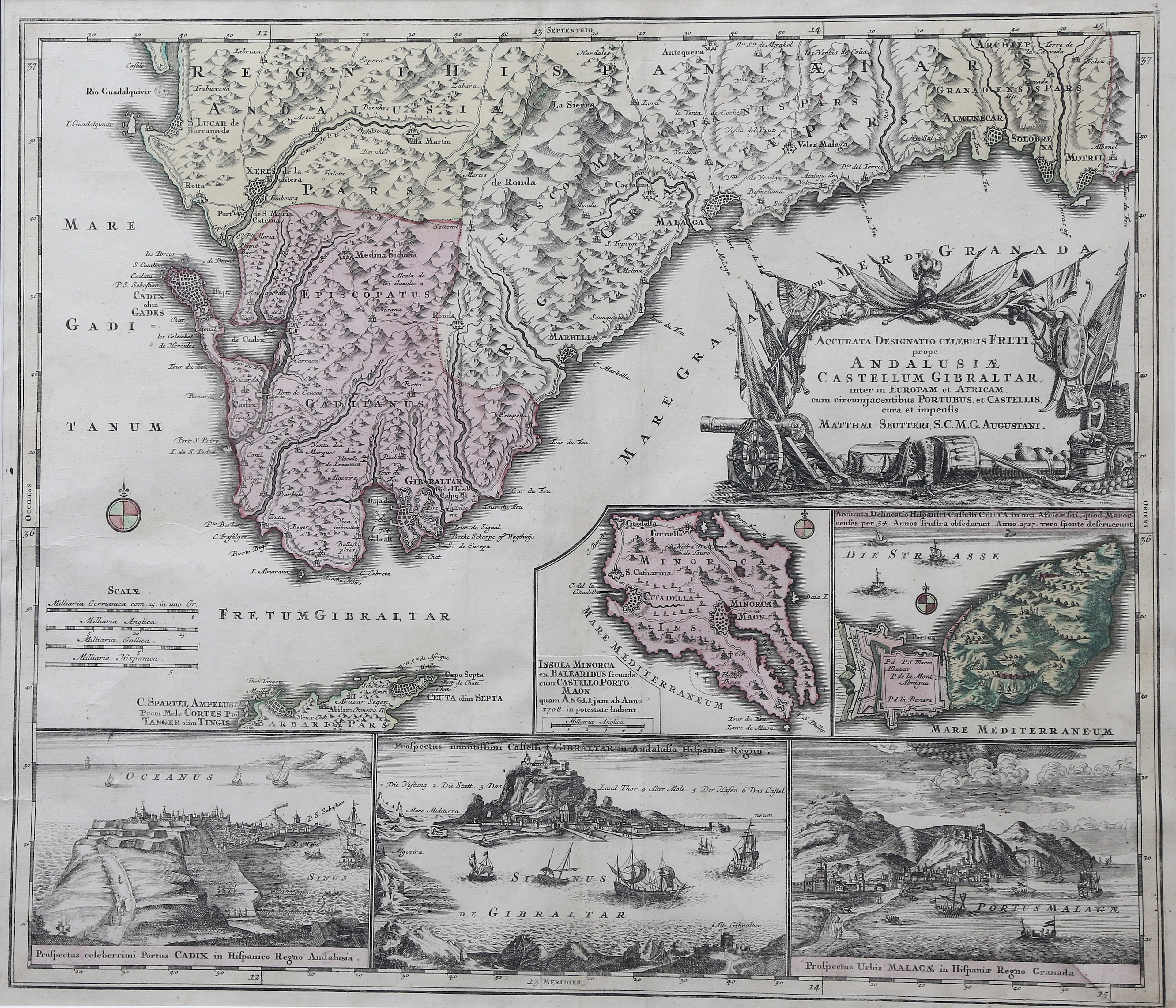 Map of Andalusia and Gibraltar.
