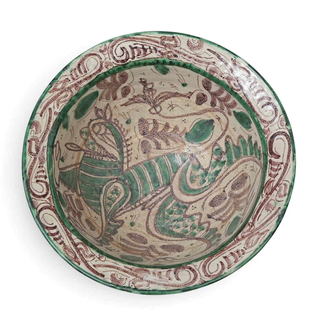 Tereuel earthenware bowl in Gothic style by Punter, 20th Century.