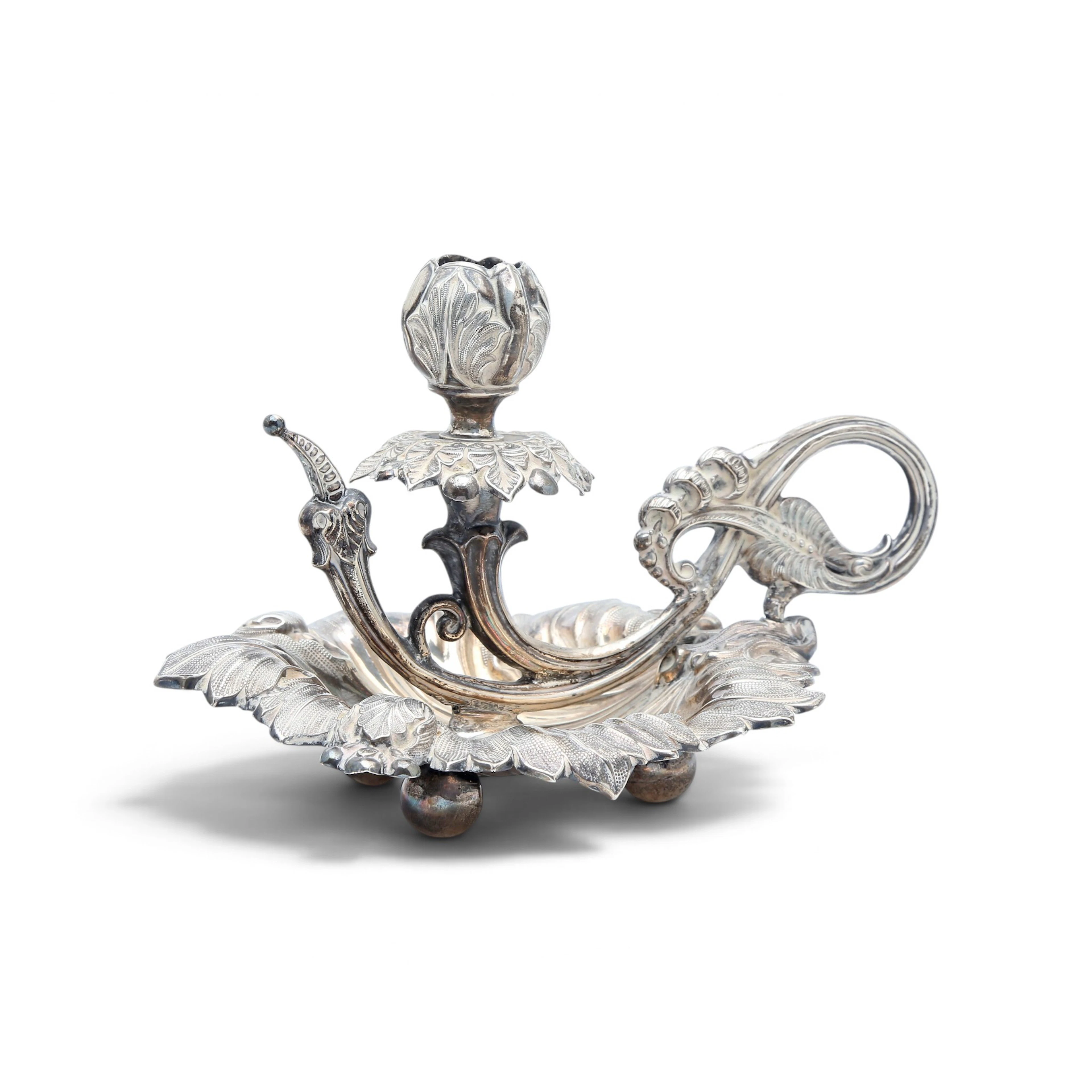 apoleon III silver candle holder, late 19th Century.