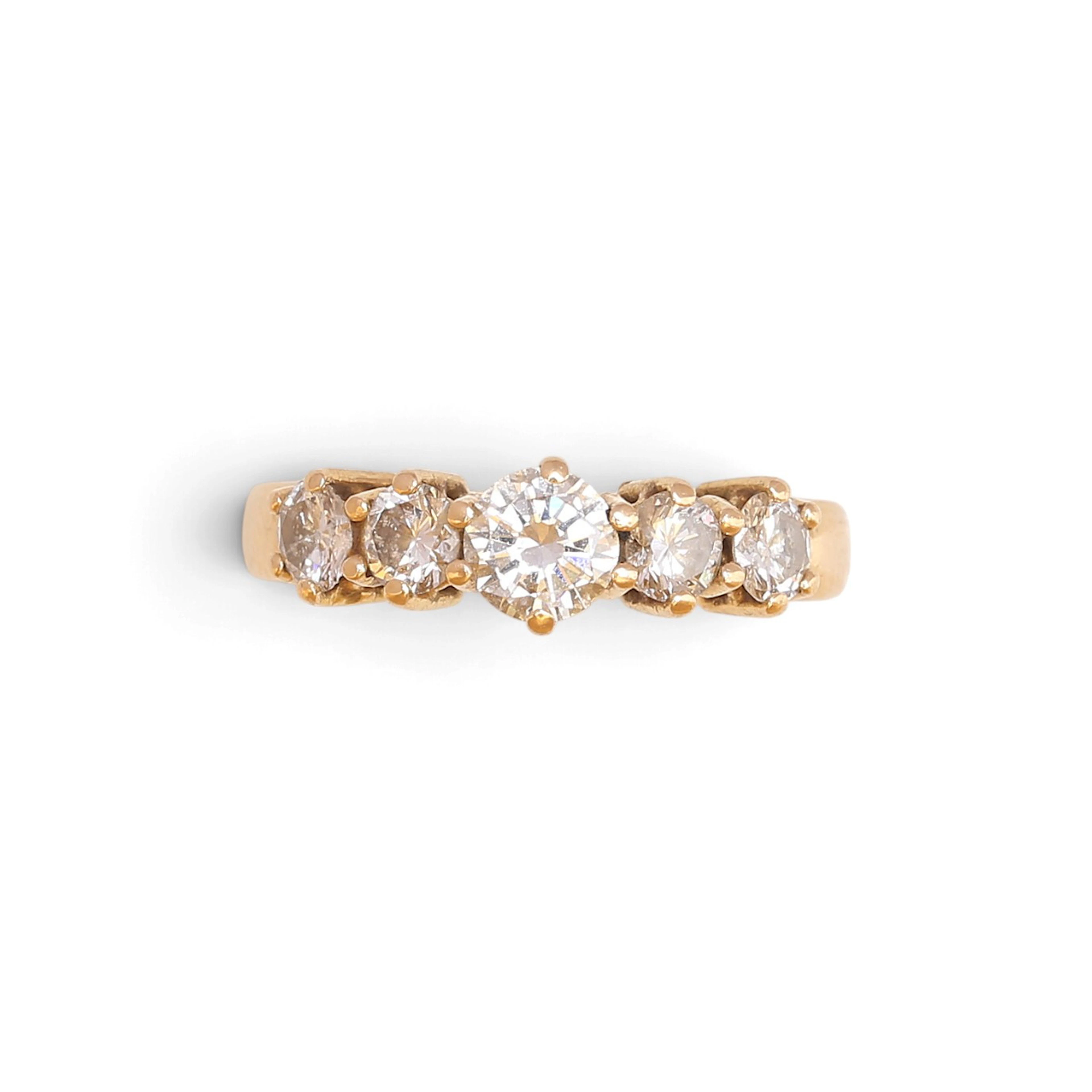 DIAMOND five-stone ring.