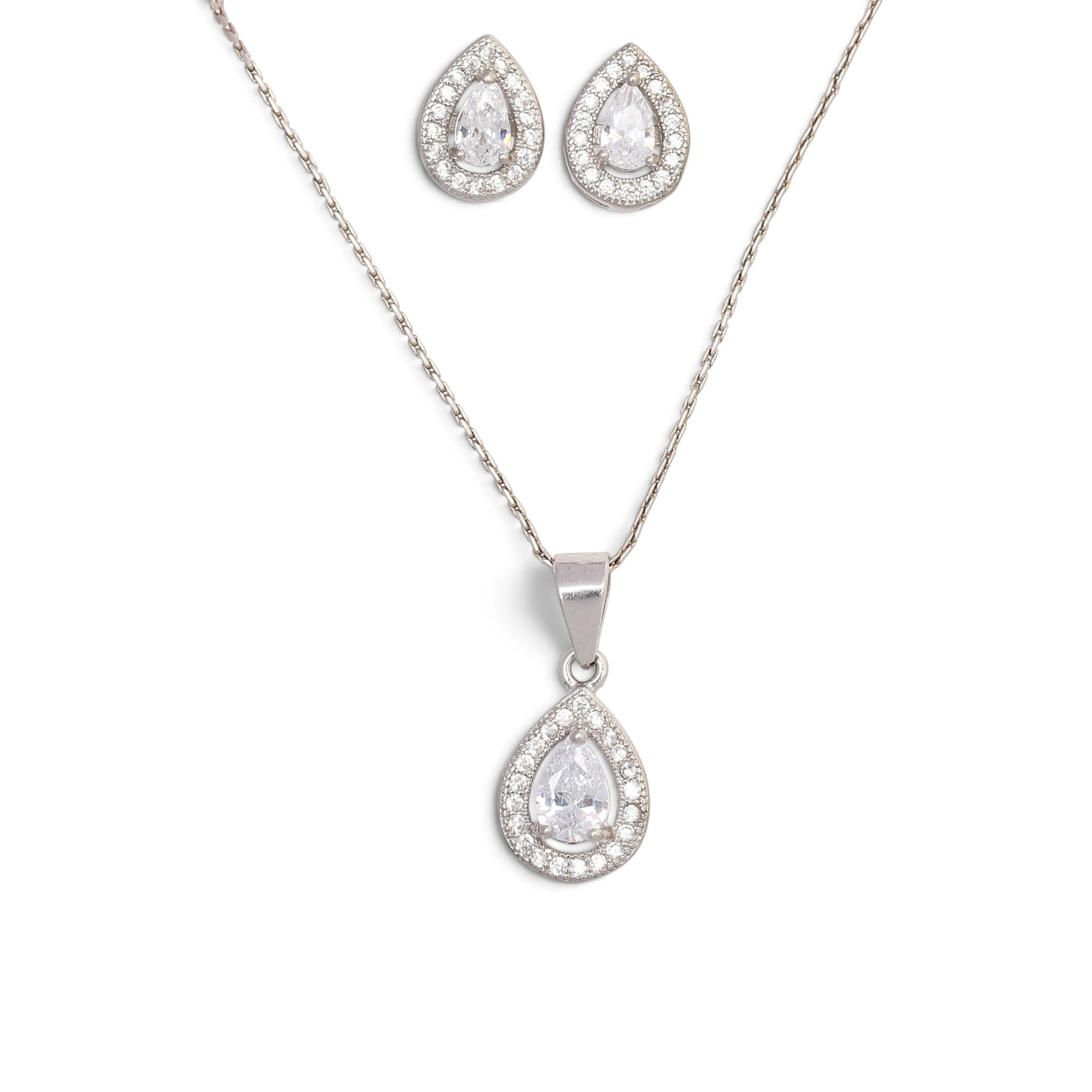 Zircons pendant and earrings set.