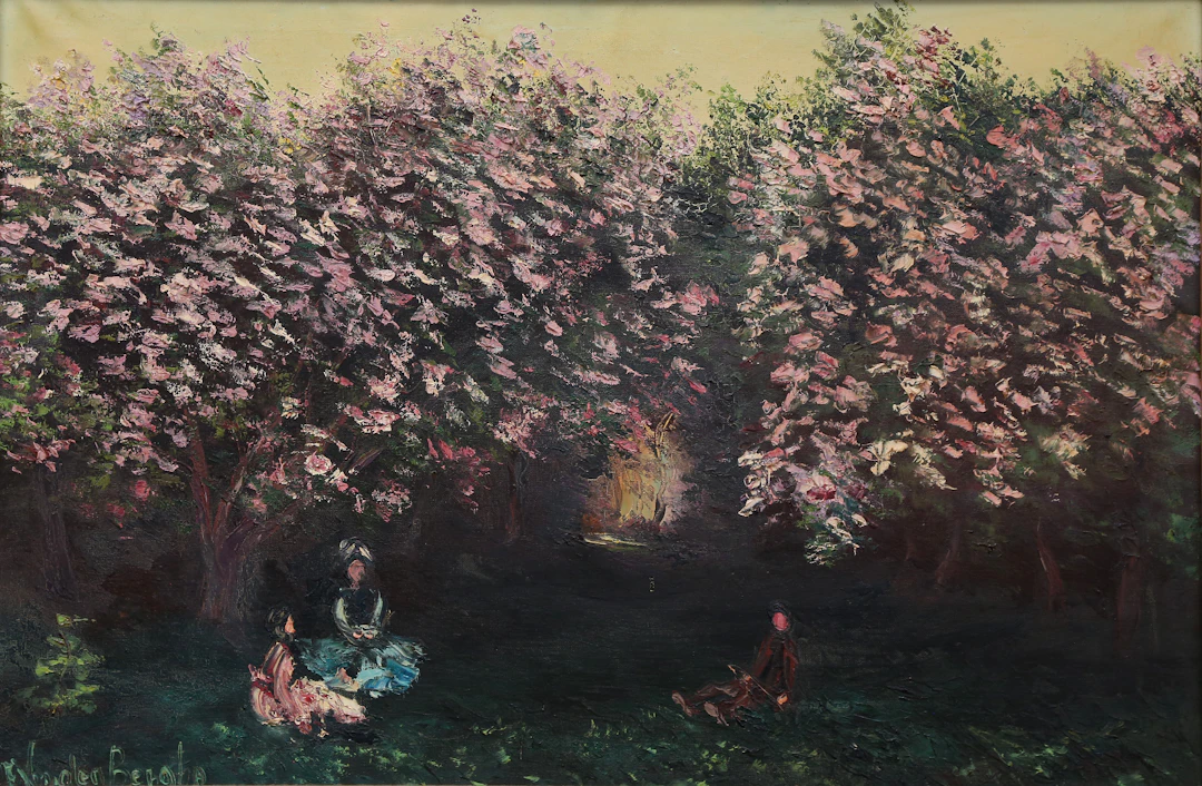RENÉ ALPHONSE VAN DEN BERGHE (KNOWN AS ERIC EL BELGA). Figures in a garden.