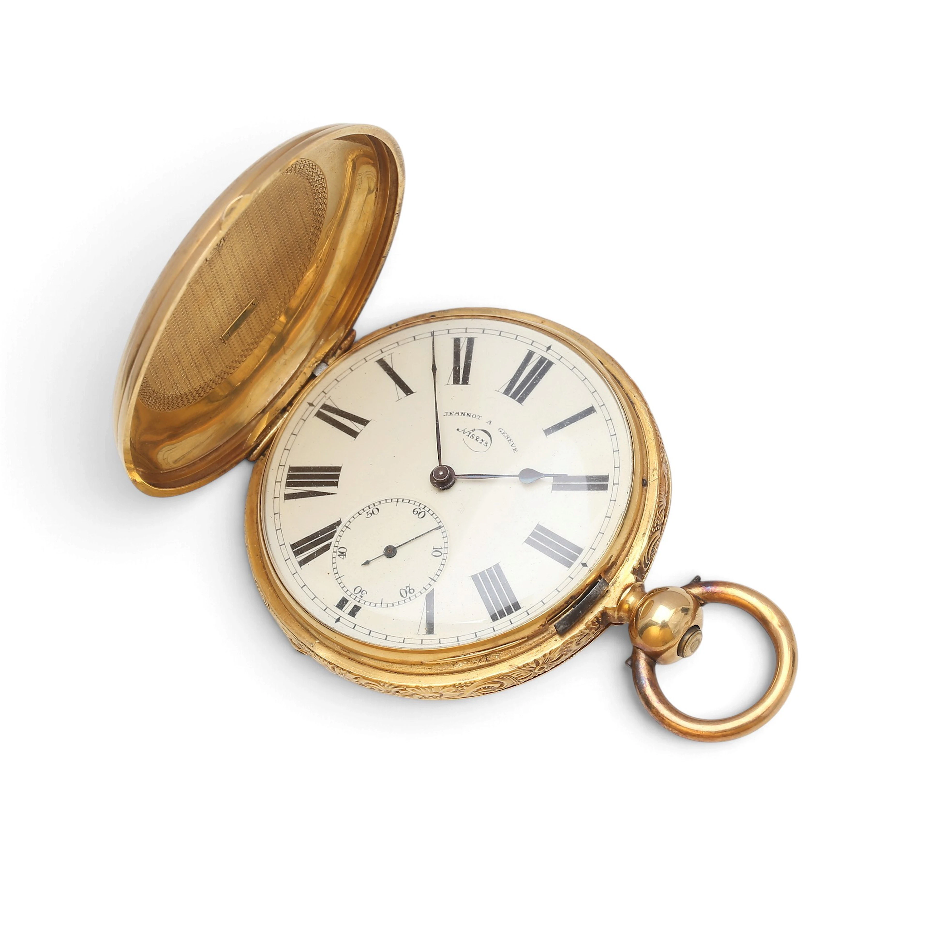 Swiss Jeannot gold pocket watch, late 19th century.