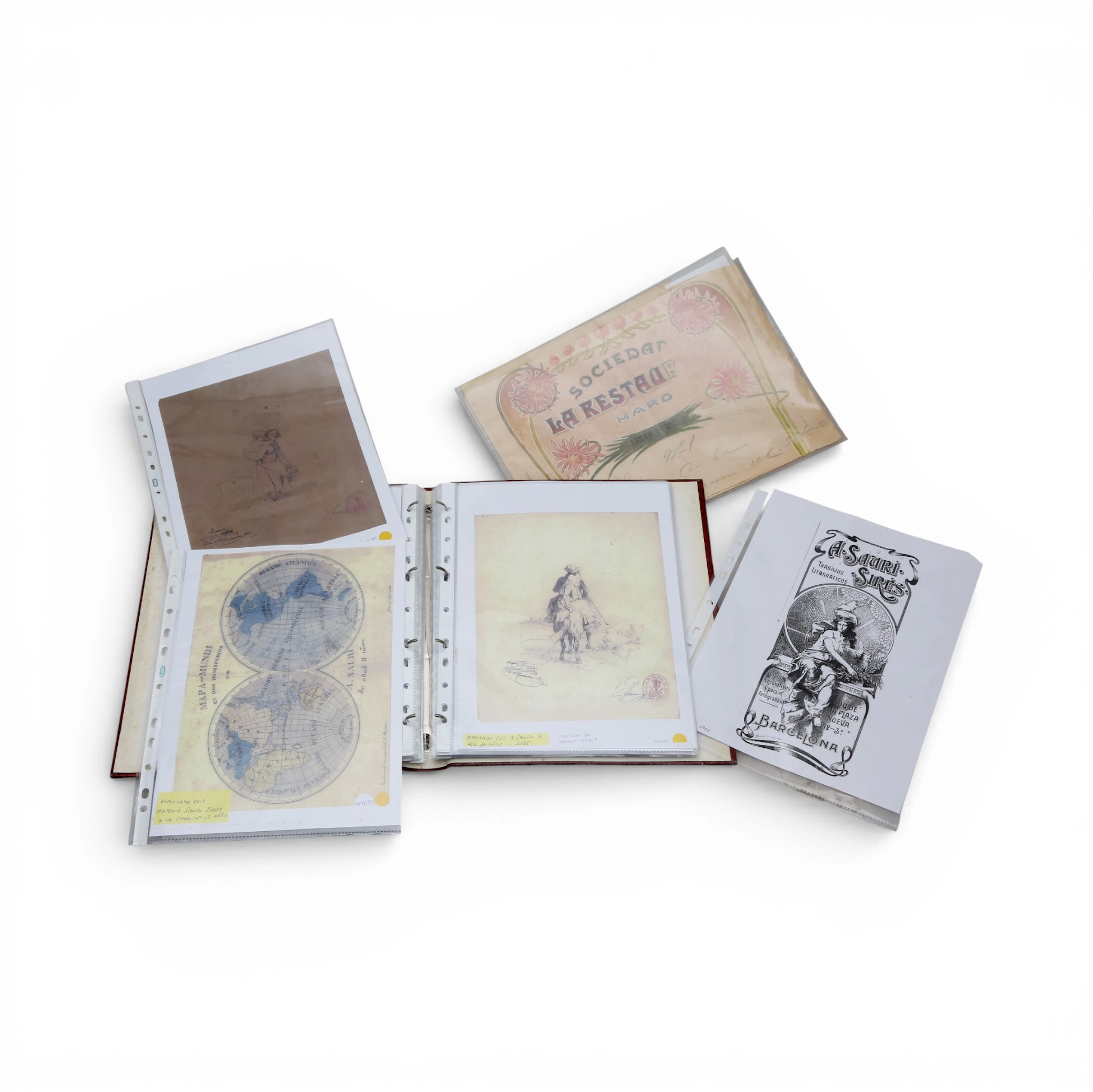 ARCHIVE OF THE DESIGNER ANTONI SAURÍ (1871–1942). Album of drawings and prints.