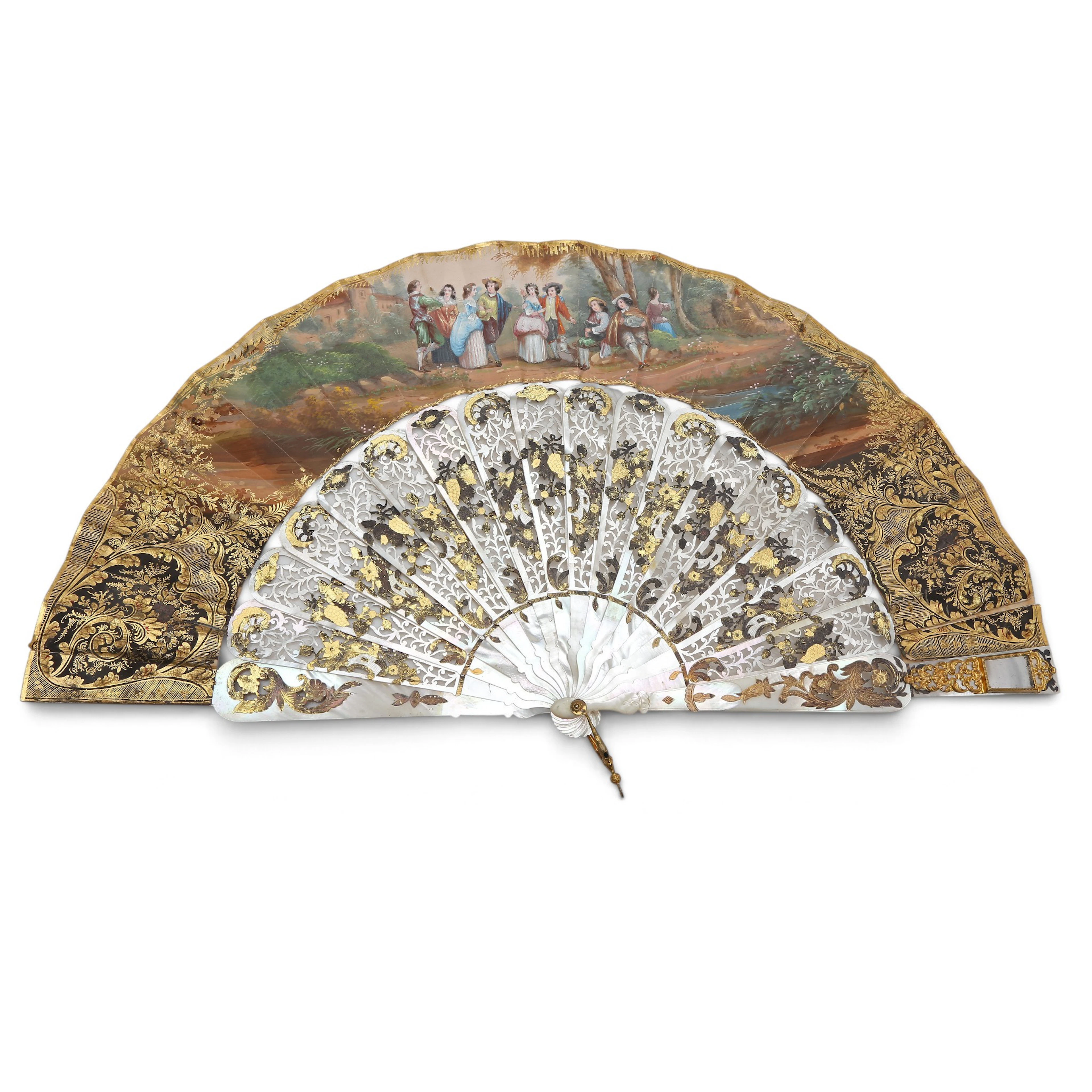 ISABELLINE fan with mother-of-pearl sticks, from the second half of