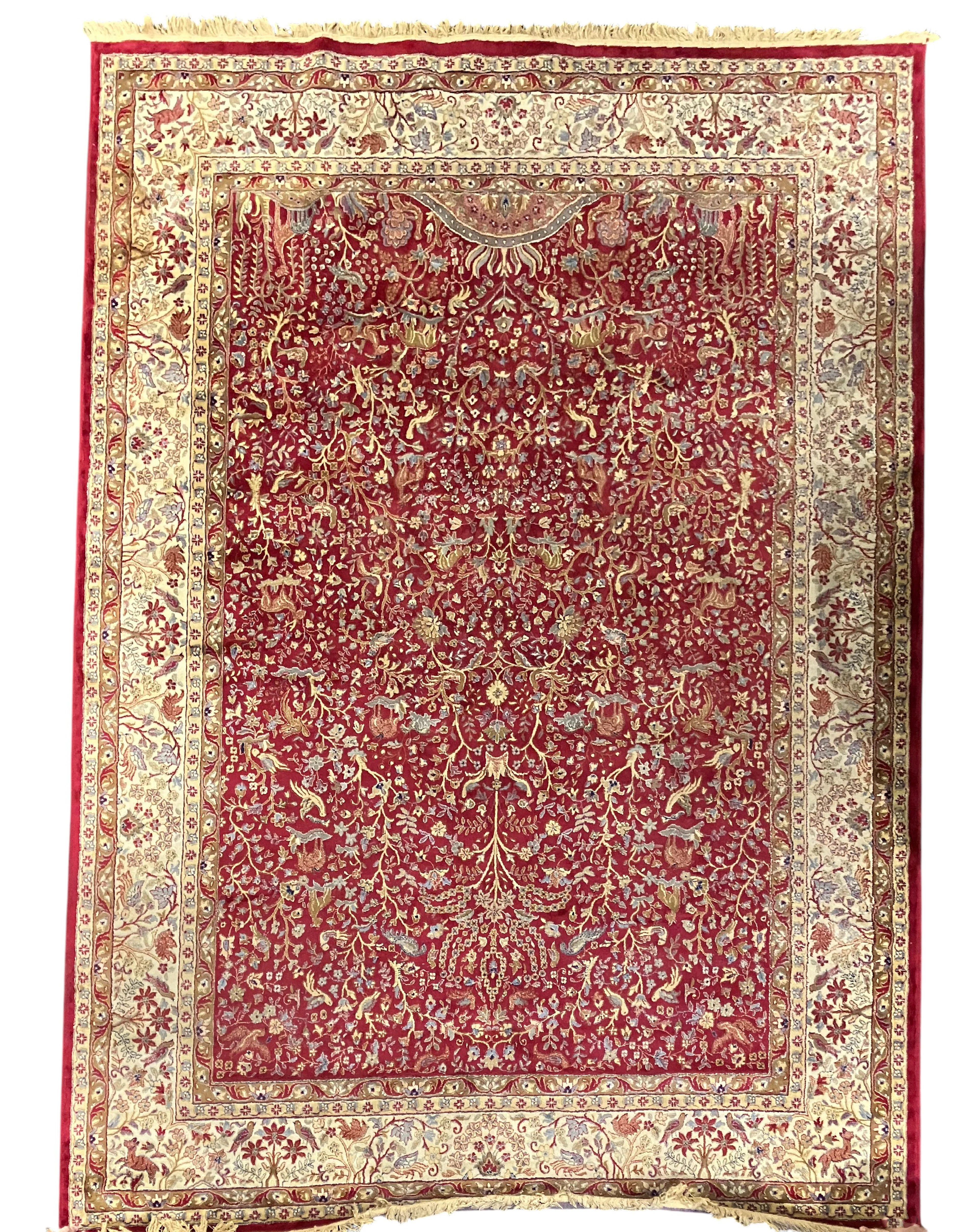 Cashmere silk carpet, 20th Century.