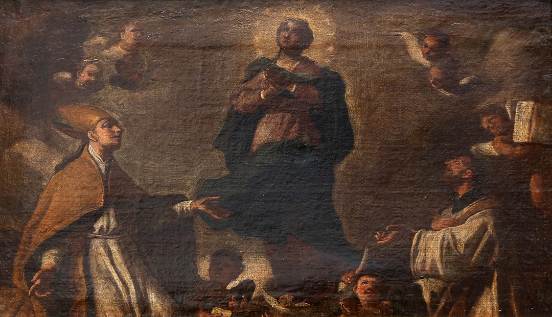 EAPOLITAN SCHOOL, 17TH–18TH CENTURY. The Virgin with Saint Januarius