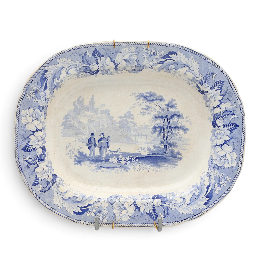 English or Pickman printed earthenware tray, 19th Century.