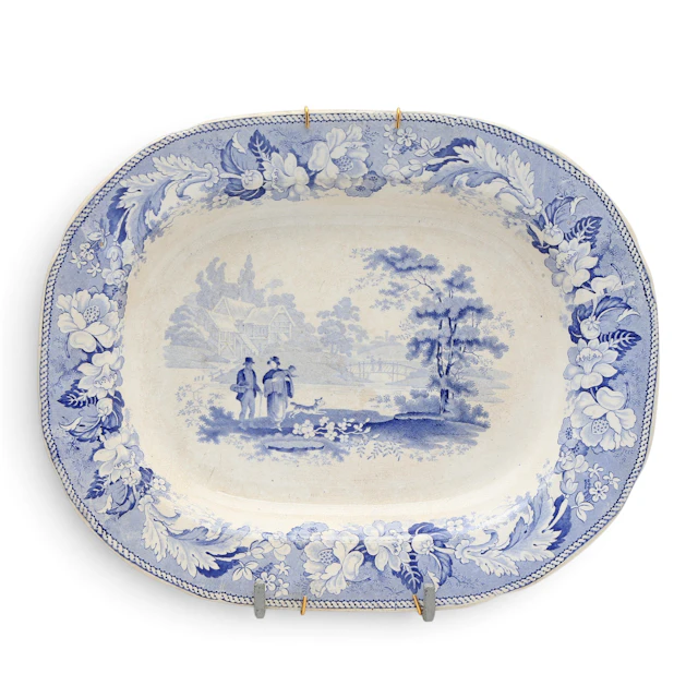English or Pickman printed earthenware tray, 19th Century.