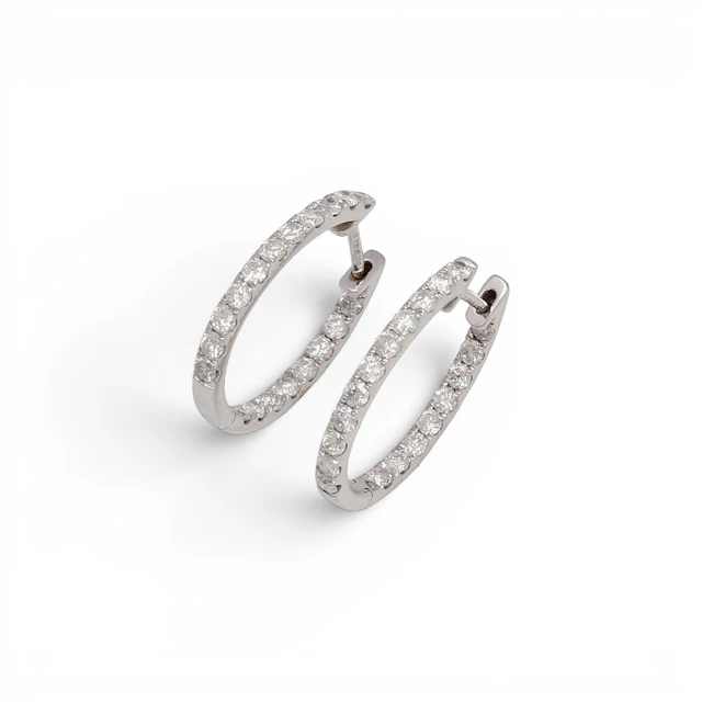 Diamonds creole earrings.