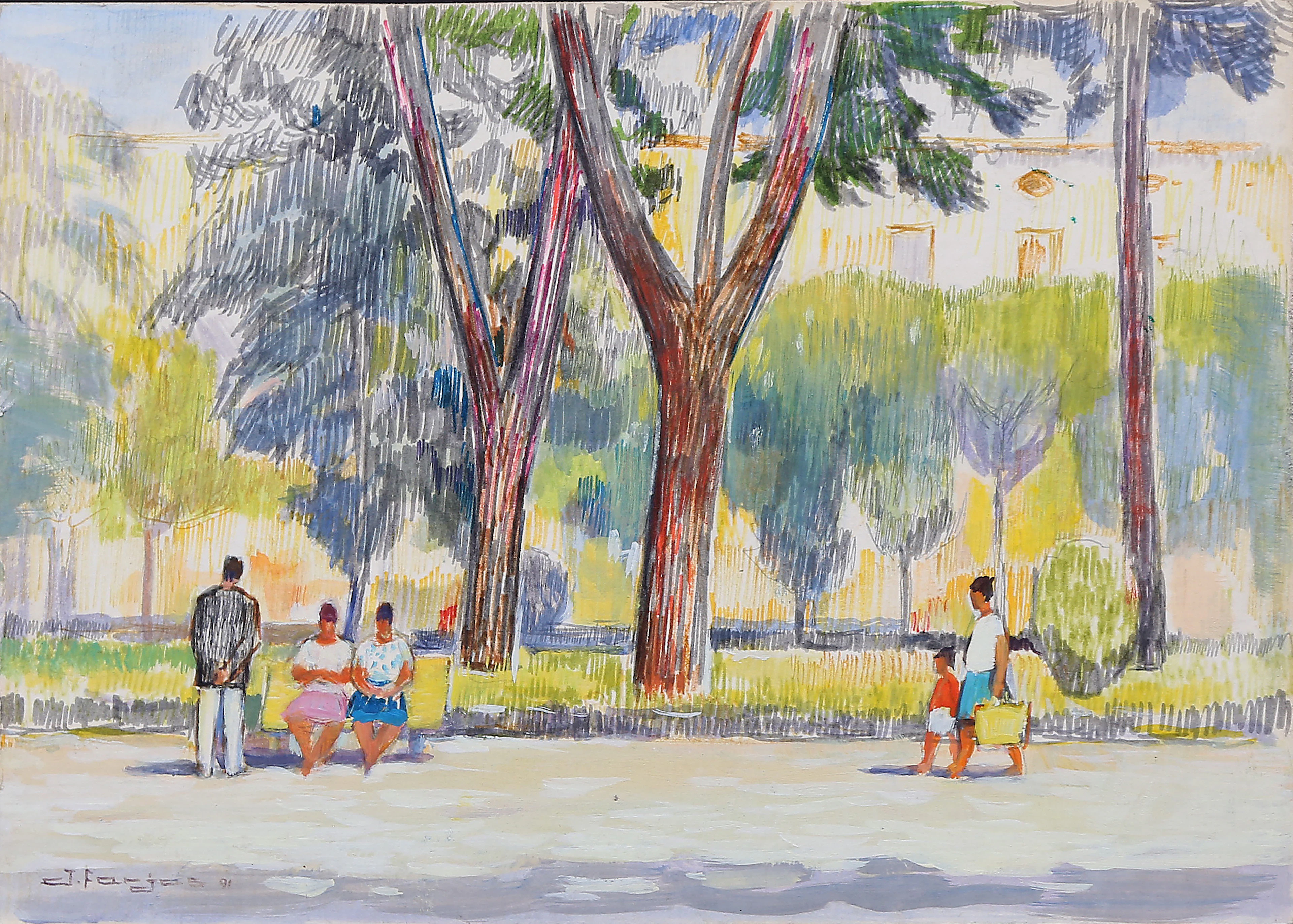 JORDI FARJAS. Park with figures.