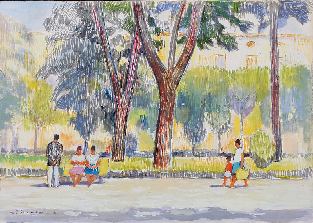 JORDI FARJAS. Park with figures.