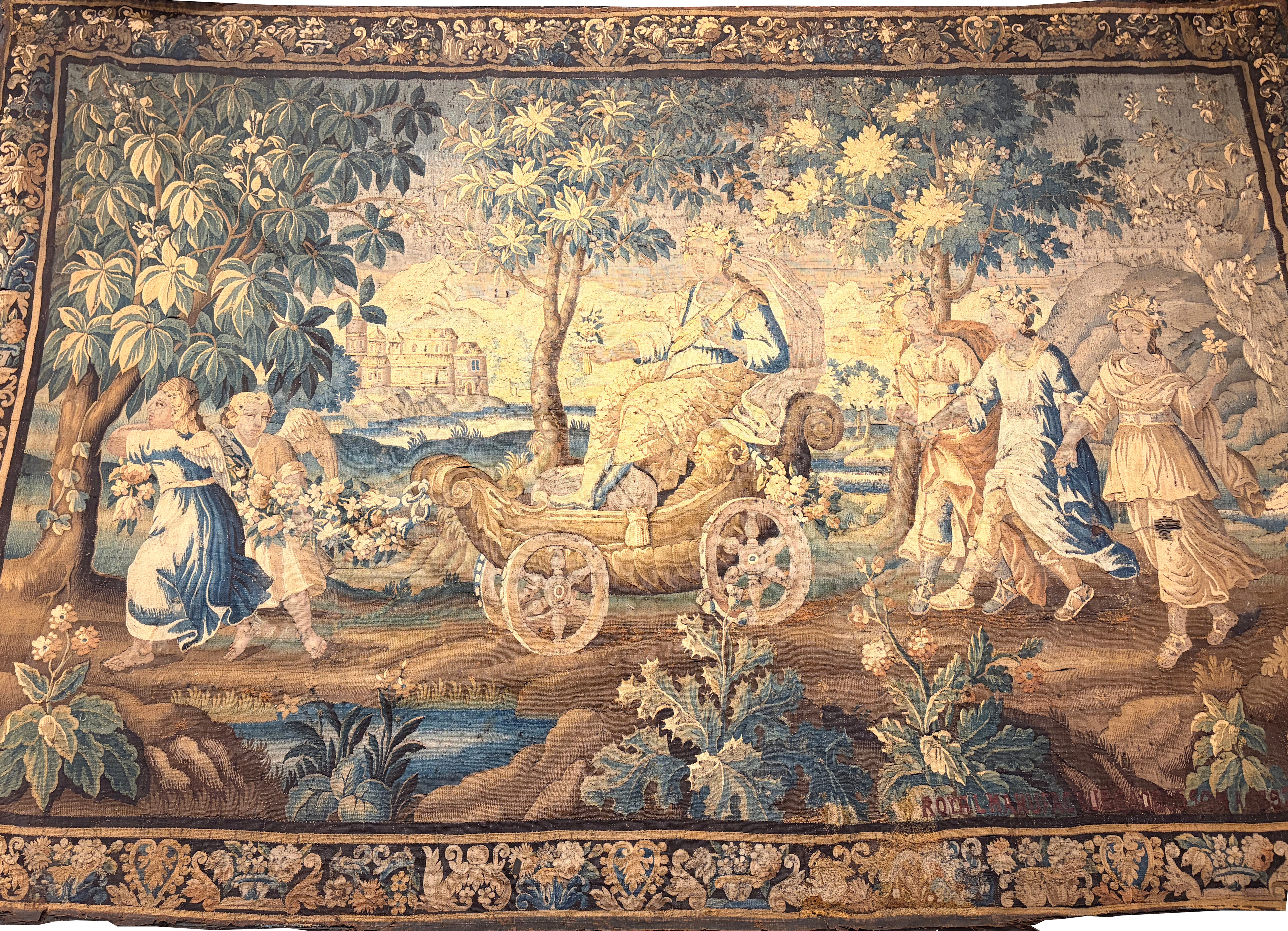 “The Triumph of Flora”, French Aubusson wool tapestry, 1797.