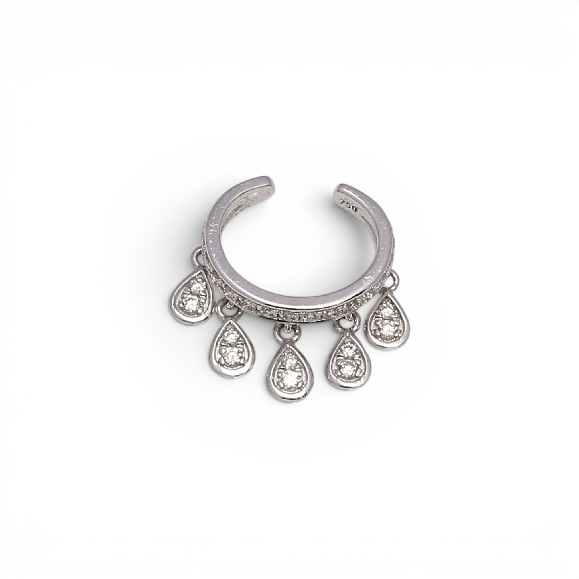 White gold cuff earring.