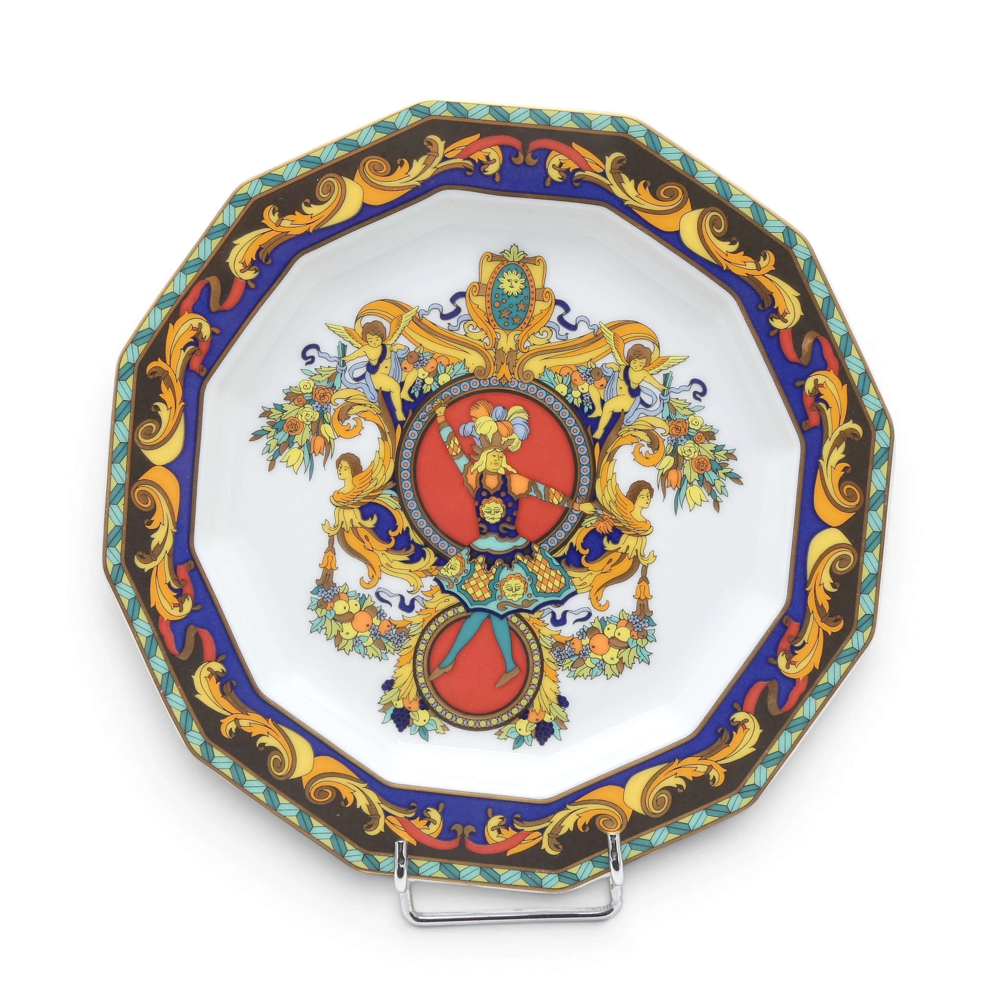 "Le Roi Soleil" dish by Versace, in Rosenthal porcelain.