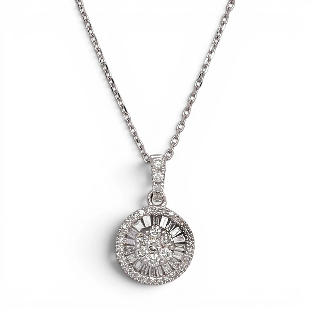 Diamonds rosette pendant.