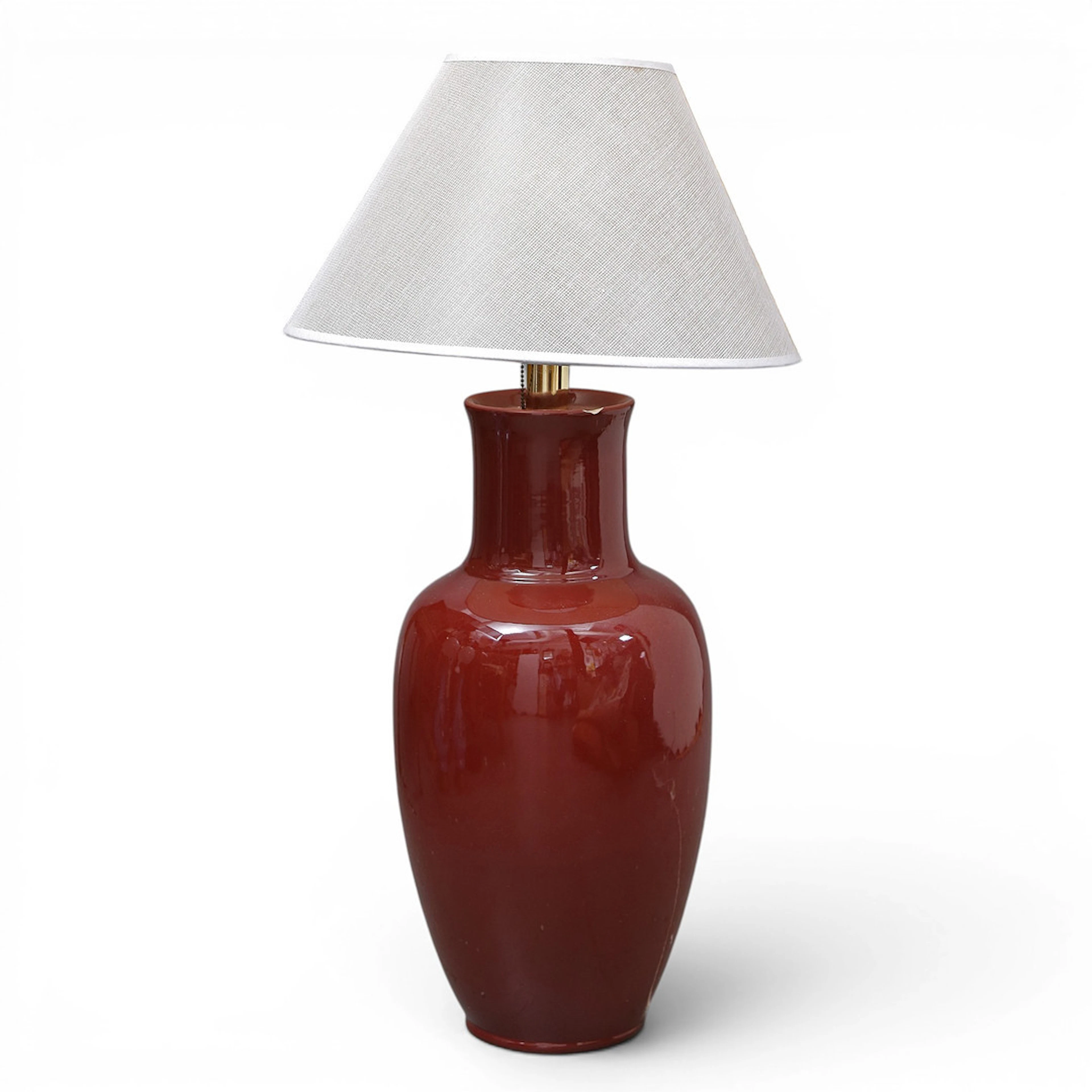 Chinese style vase-lamp in earthenware by Becara, 20th Century.