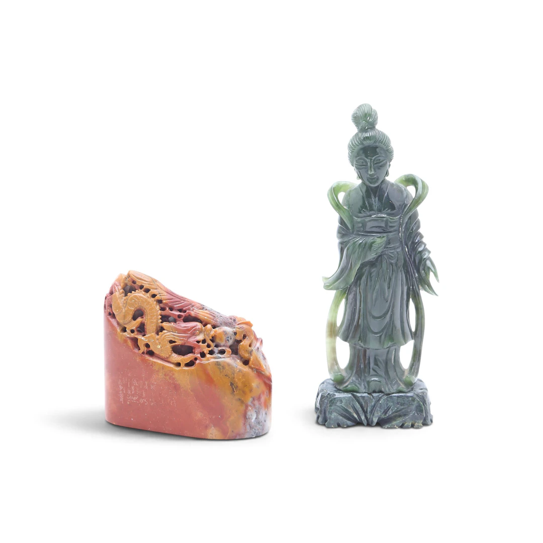 CHINESE SCHOOL, 20TH CENTURY. Ungraved seal and courtesan.