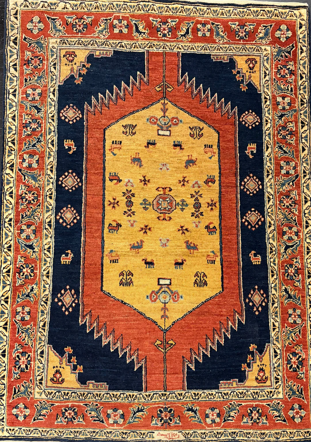 Iranian Kashkuli tribal wool carpet, 20th Century.