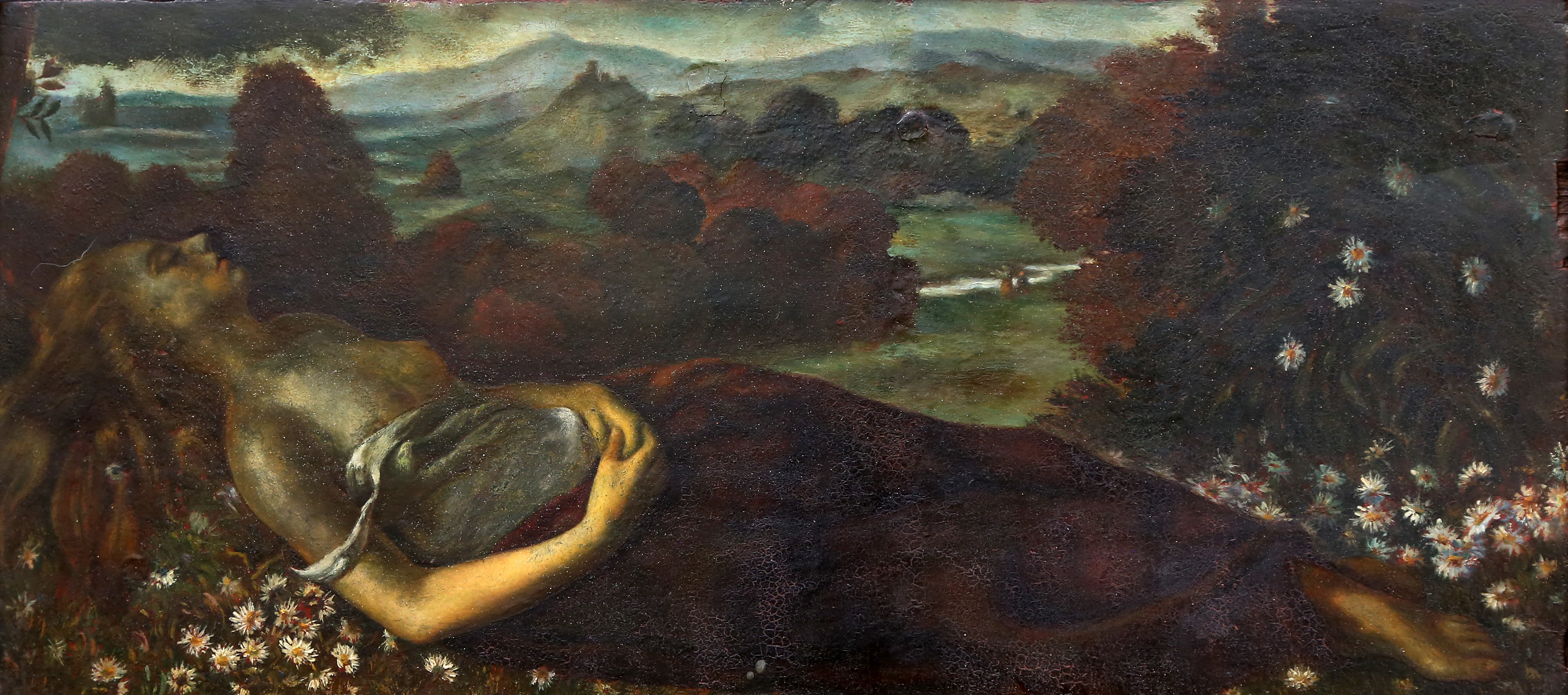 PROBABLY SPANISH SCHOOL, LATE 17TH-EARLY 18TH CENTURY. Reclining youth.