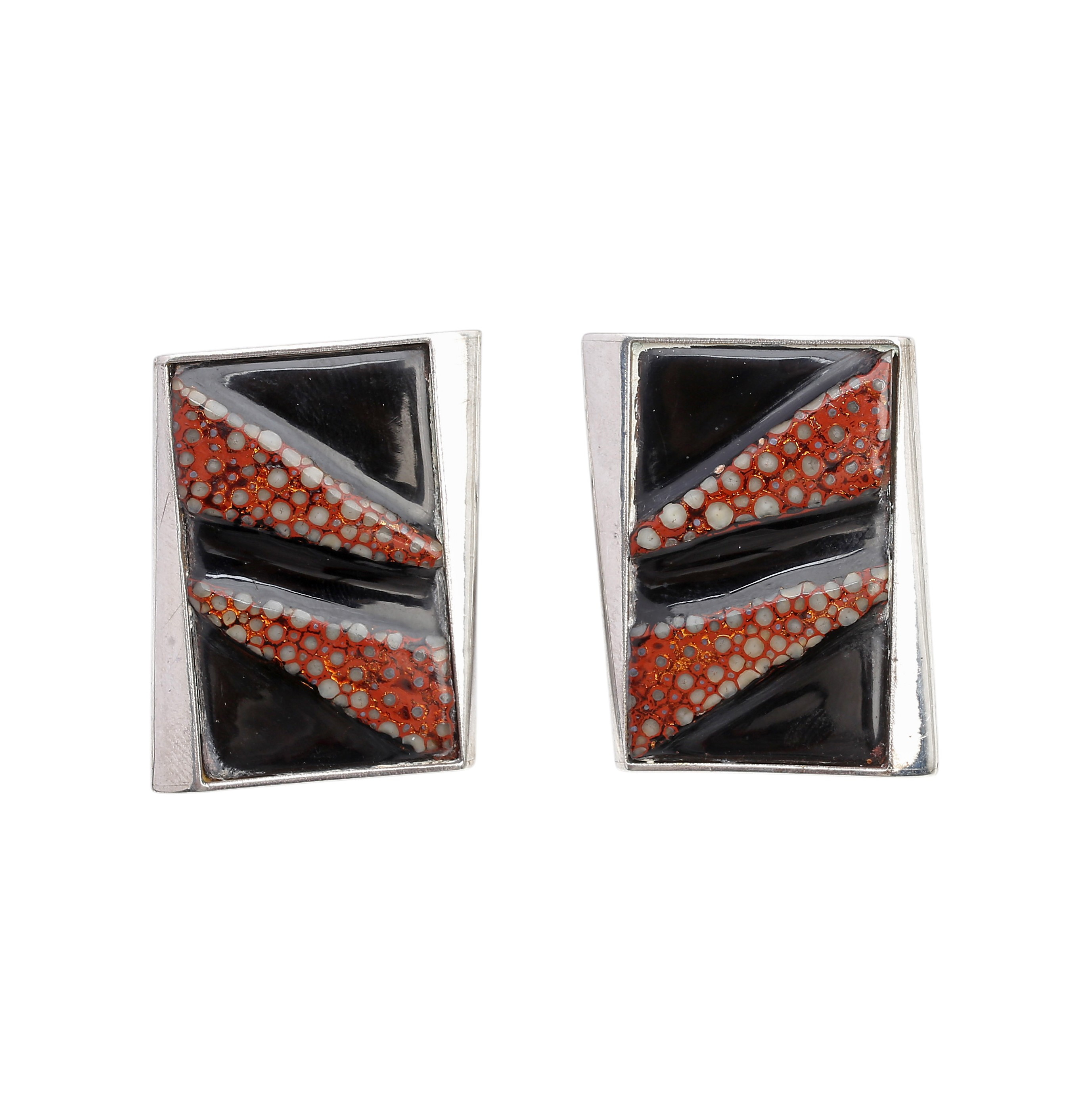 LUISA LARENA. "Urushi" lacquer earrings, circa 1985-1995.