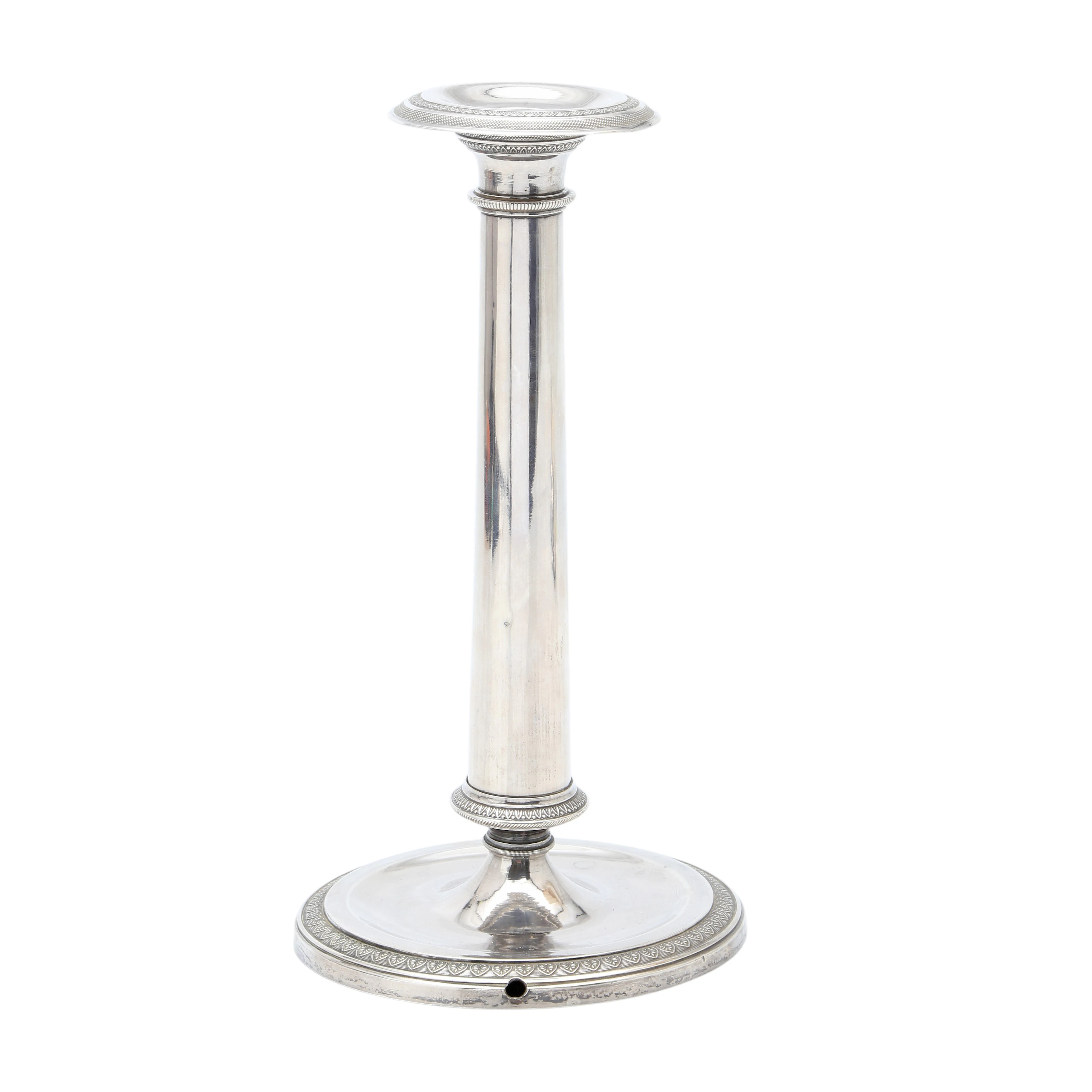 Fernandine silver candlestick from Barcelona, circa 1830.