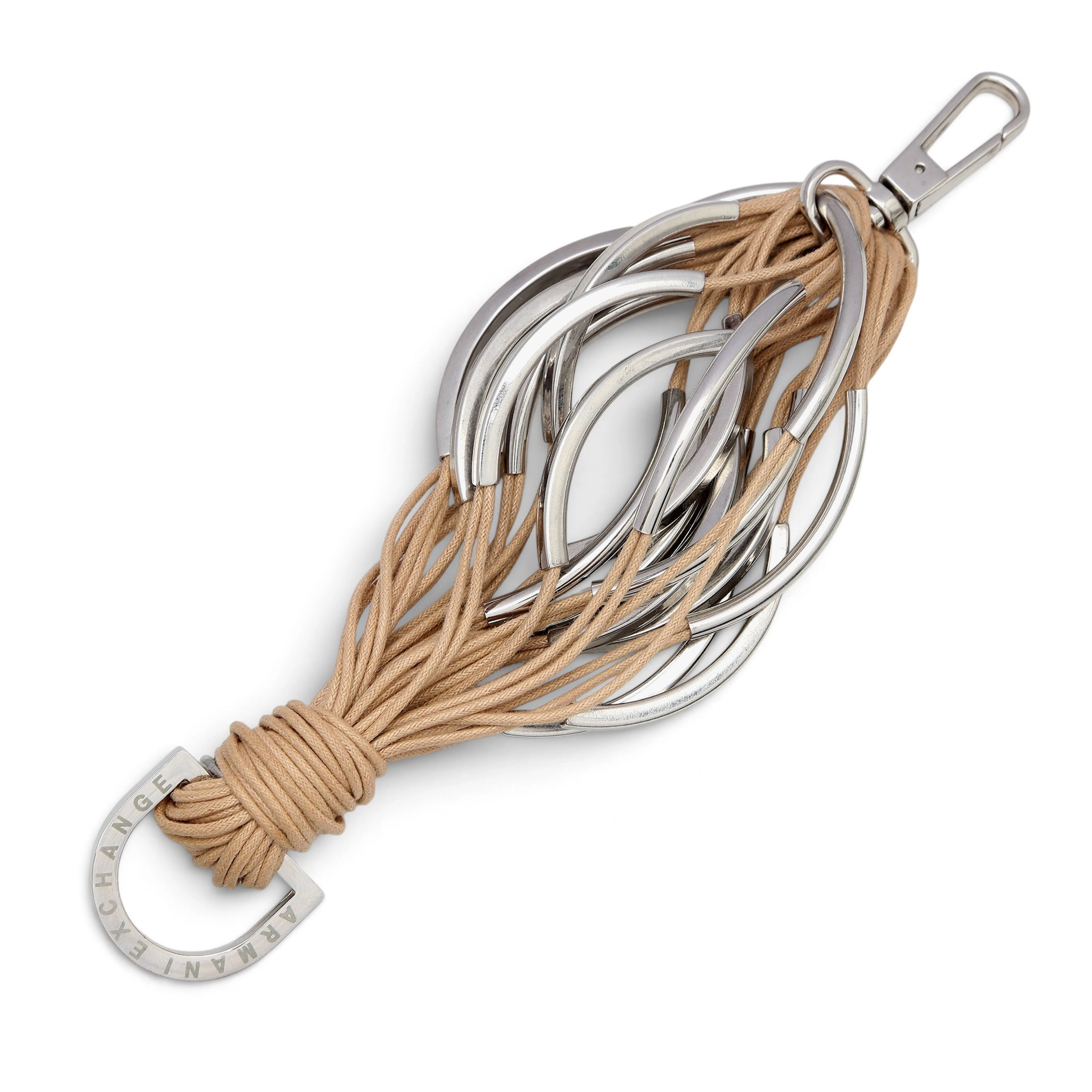 Armani Exchange bracelet in silvery metal and cord.