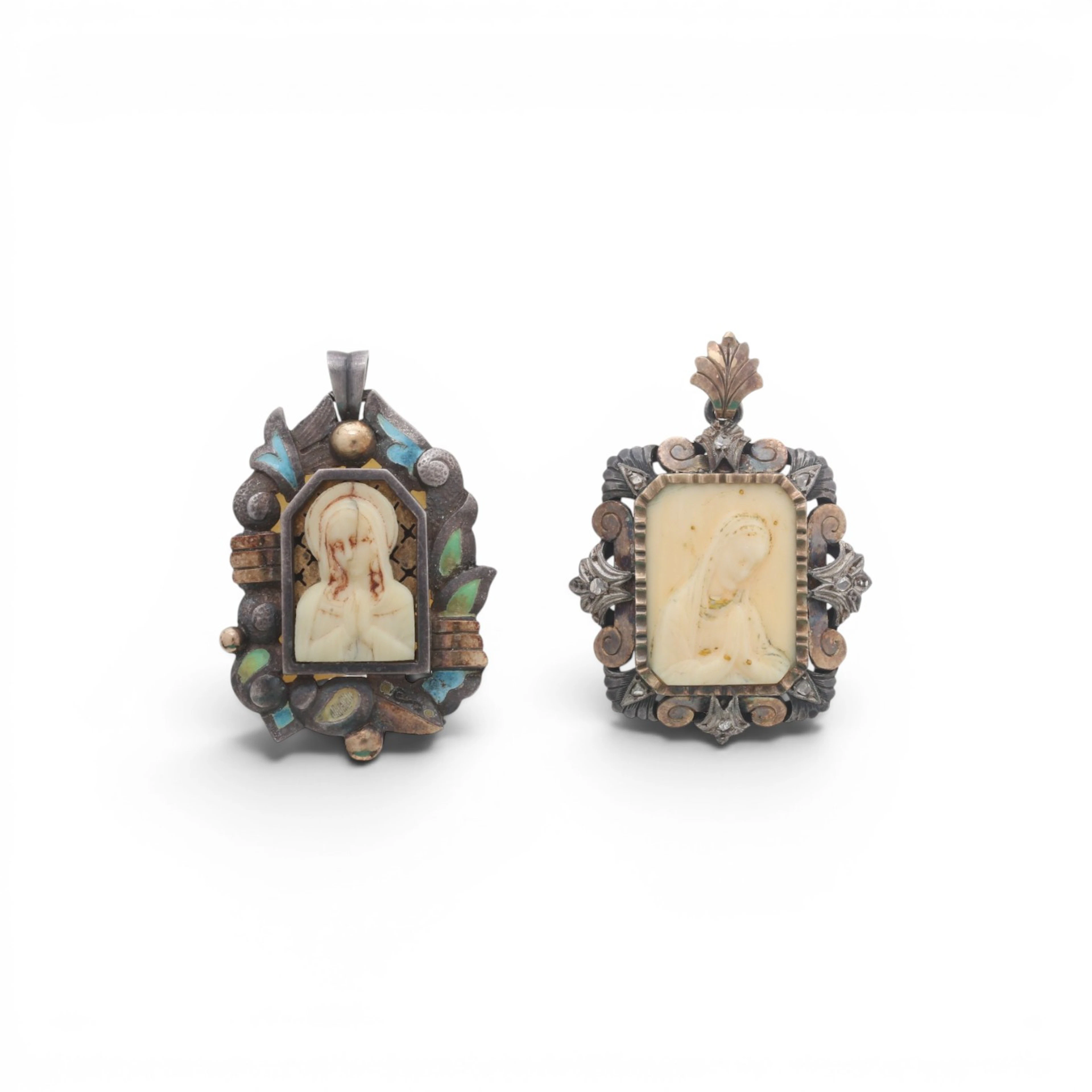 TWO Art Deco Catalan devotional medals, circa 1930.