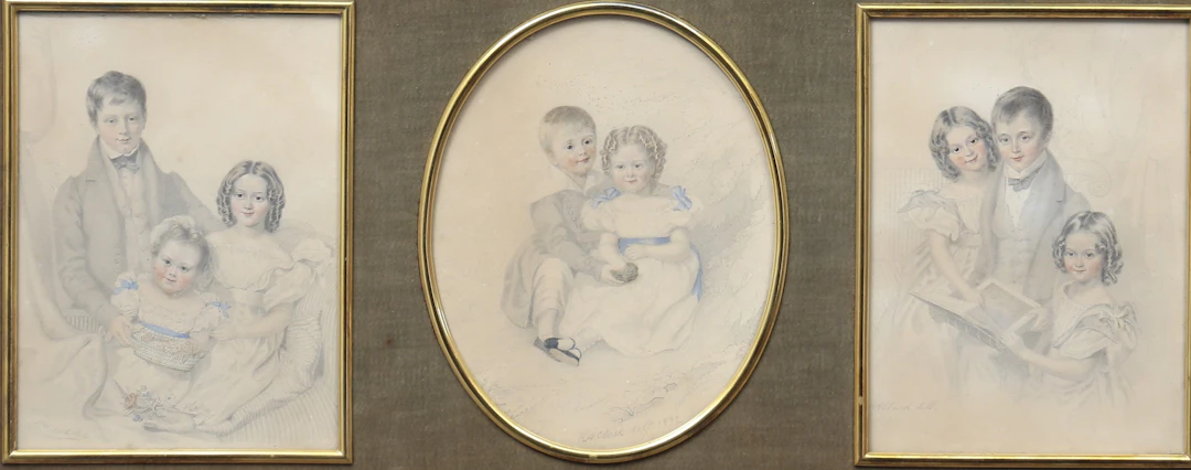 RICHARD-AUGUSTUS CLACK. Three portraits of Maximilian Dalison's children