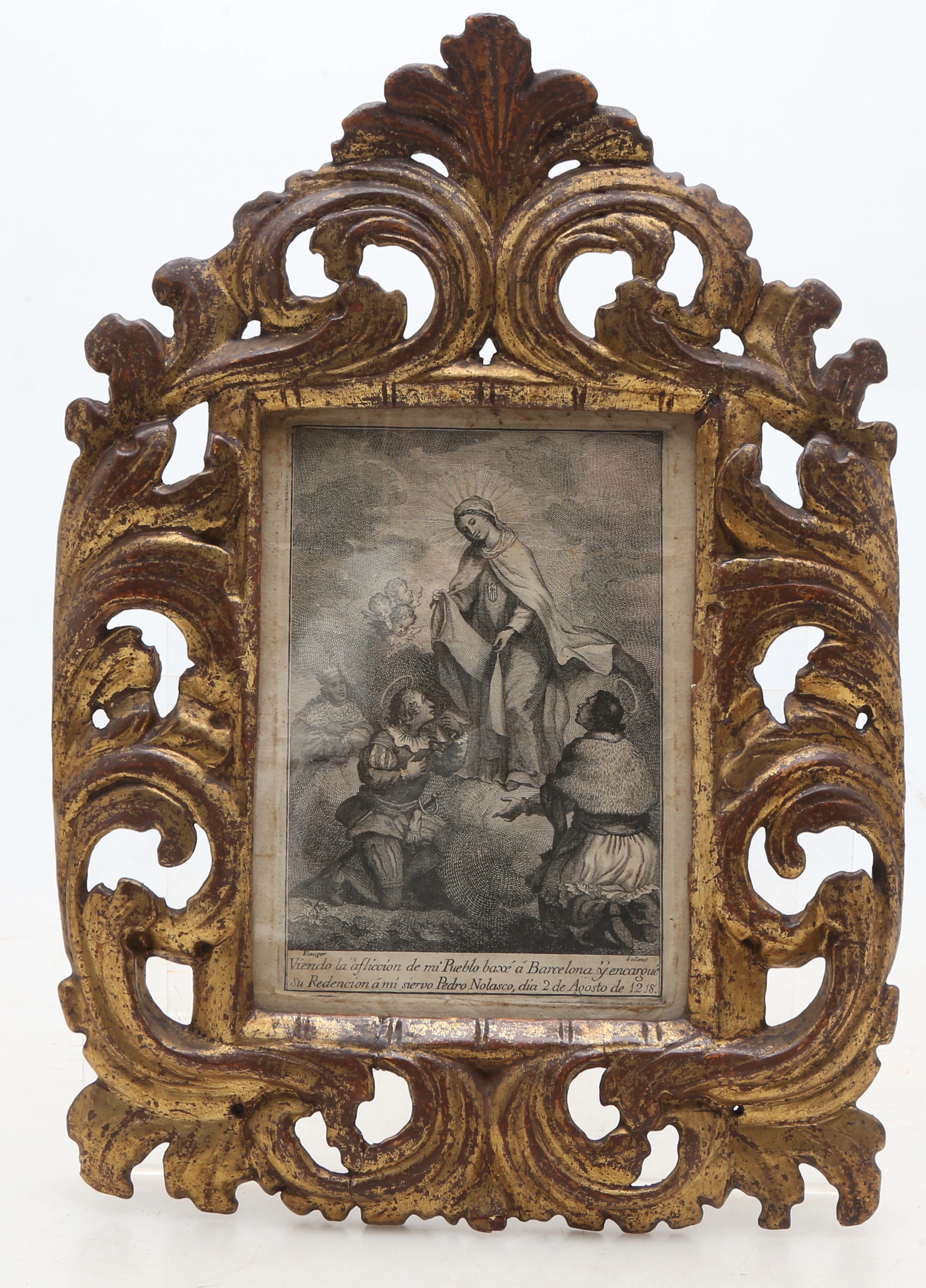 Elizabethan frame in carved and gilt wood.