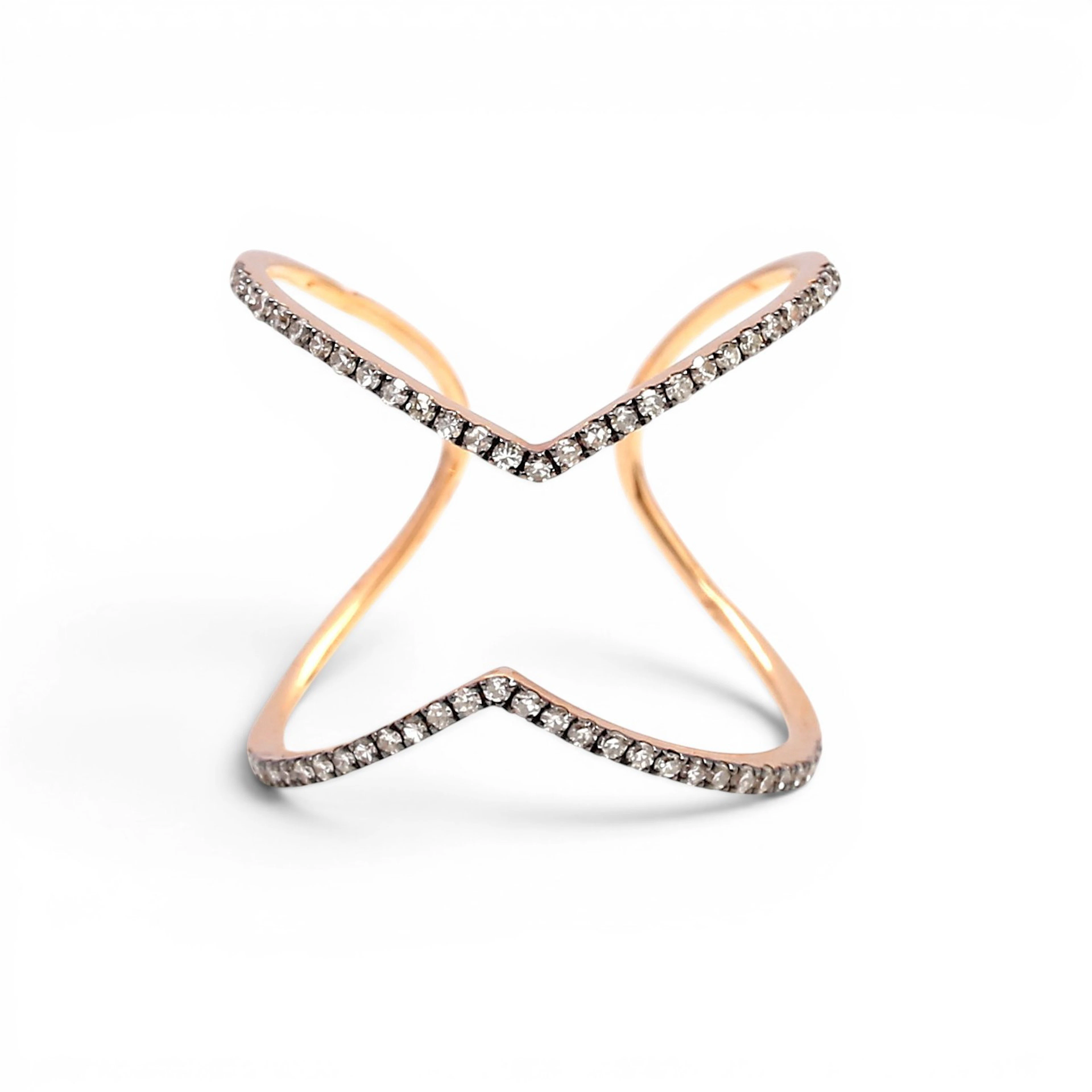 Rose gold and diamonds ring.