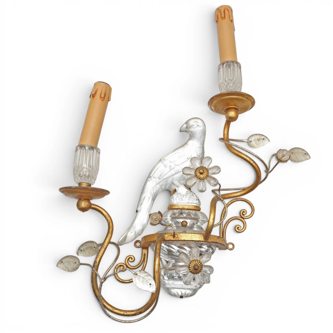 BANCI FIRENZE. Wall lamp with a parrot and a vase.