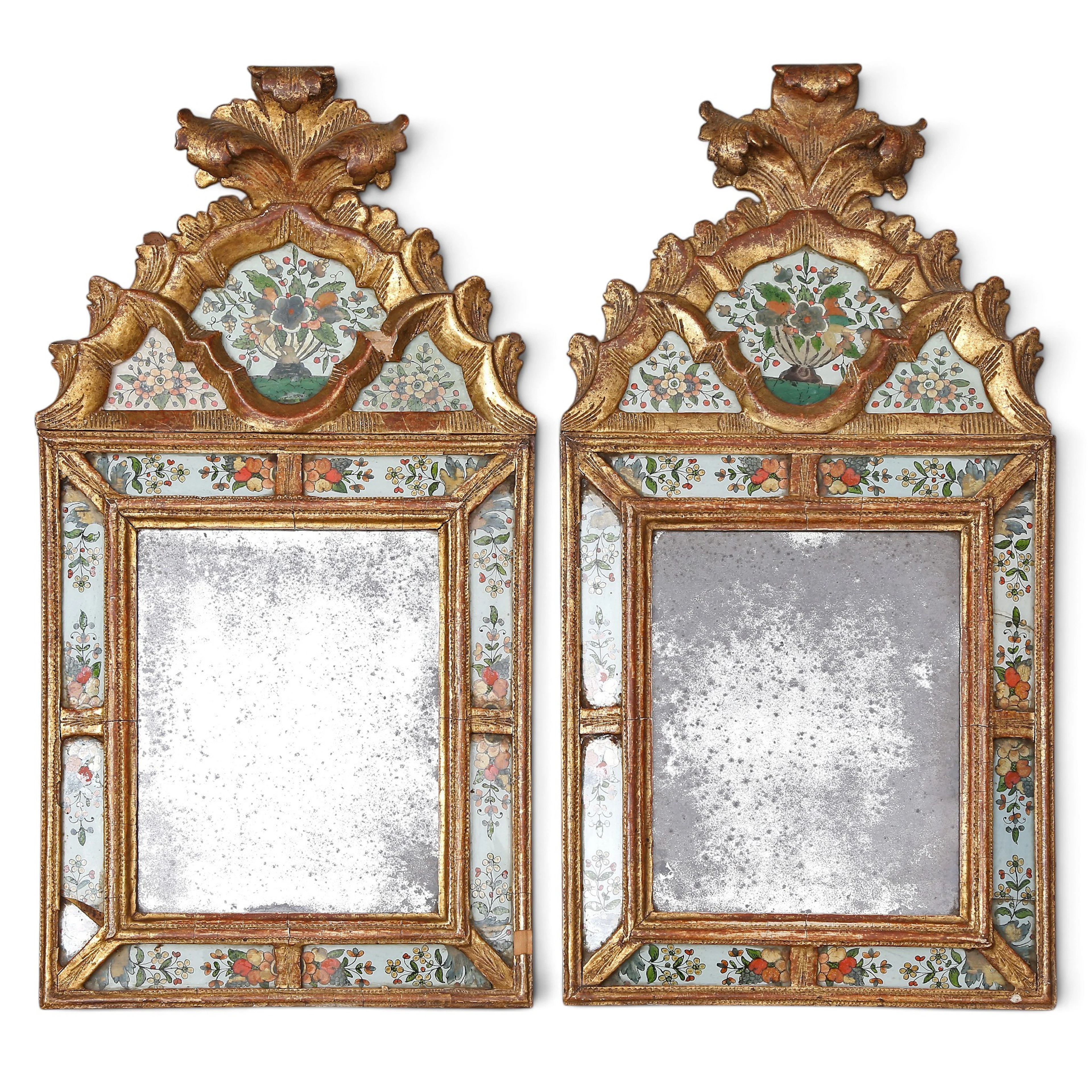 Pair of mirrors, probably Swedish, from the second half of the 18th century.