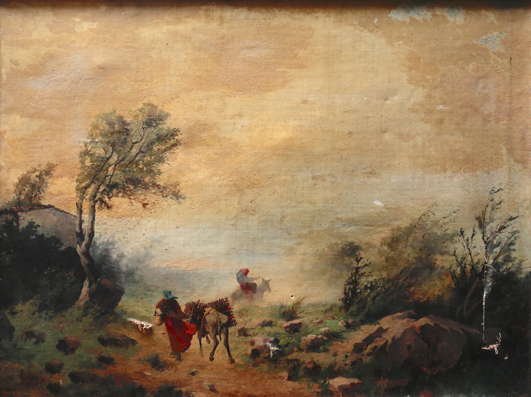 R. ALUSTI. Lively landscape.