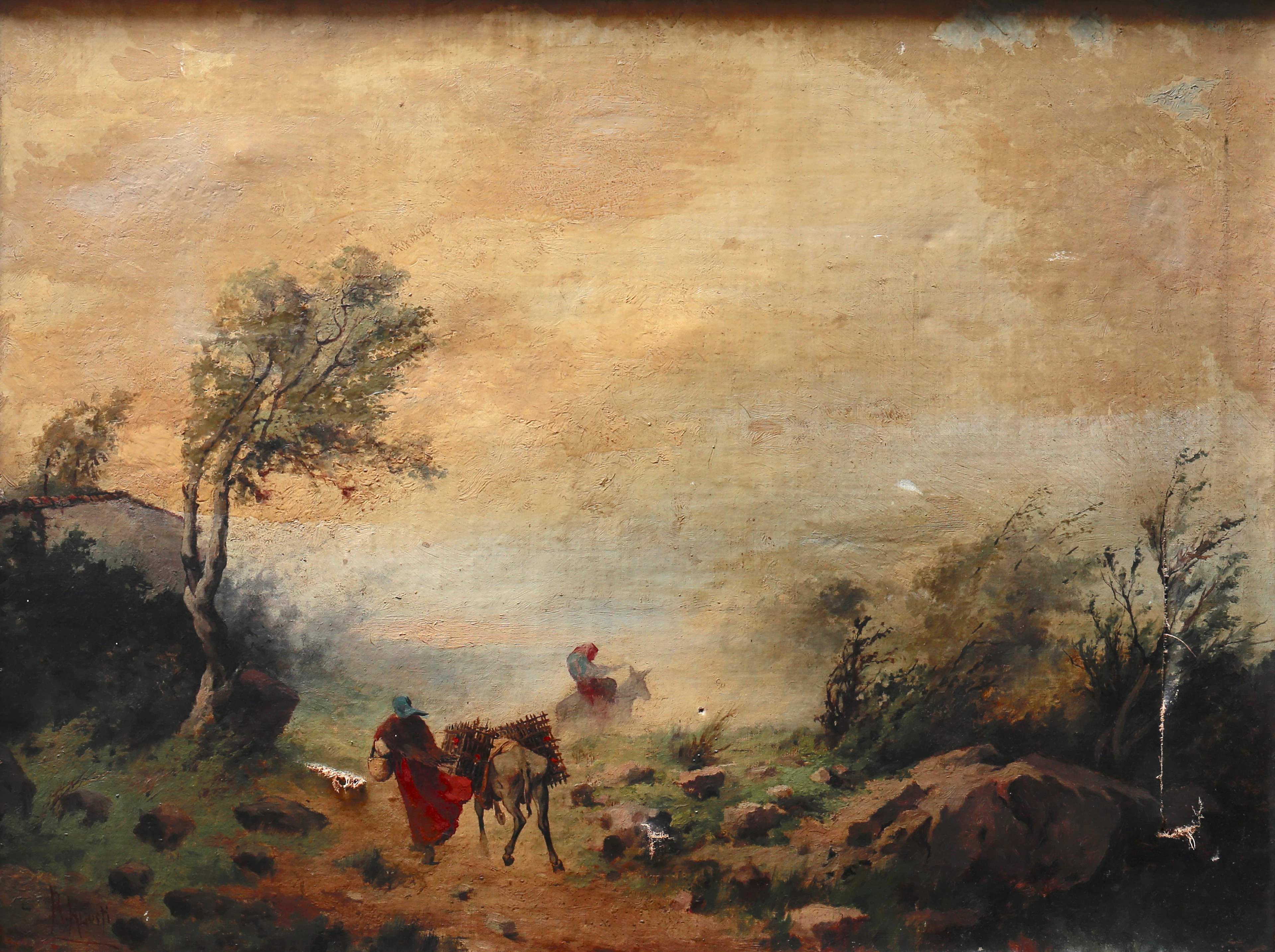 R. ALUSTI. Lively landscape.