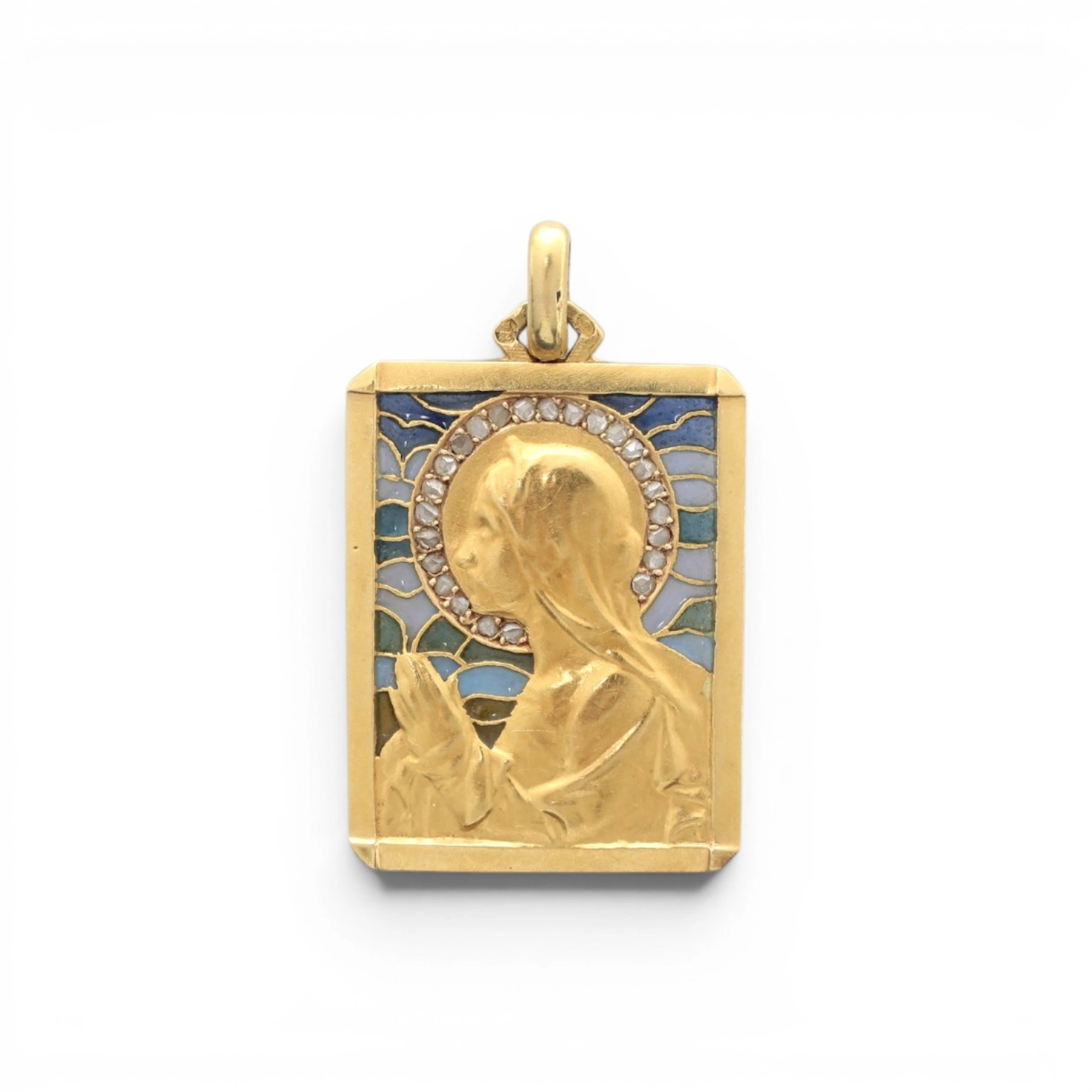 MASRIERA Y CARRERAS. Gold devotional medal, circa 1949.