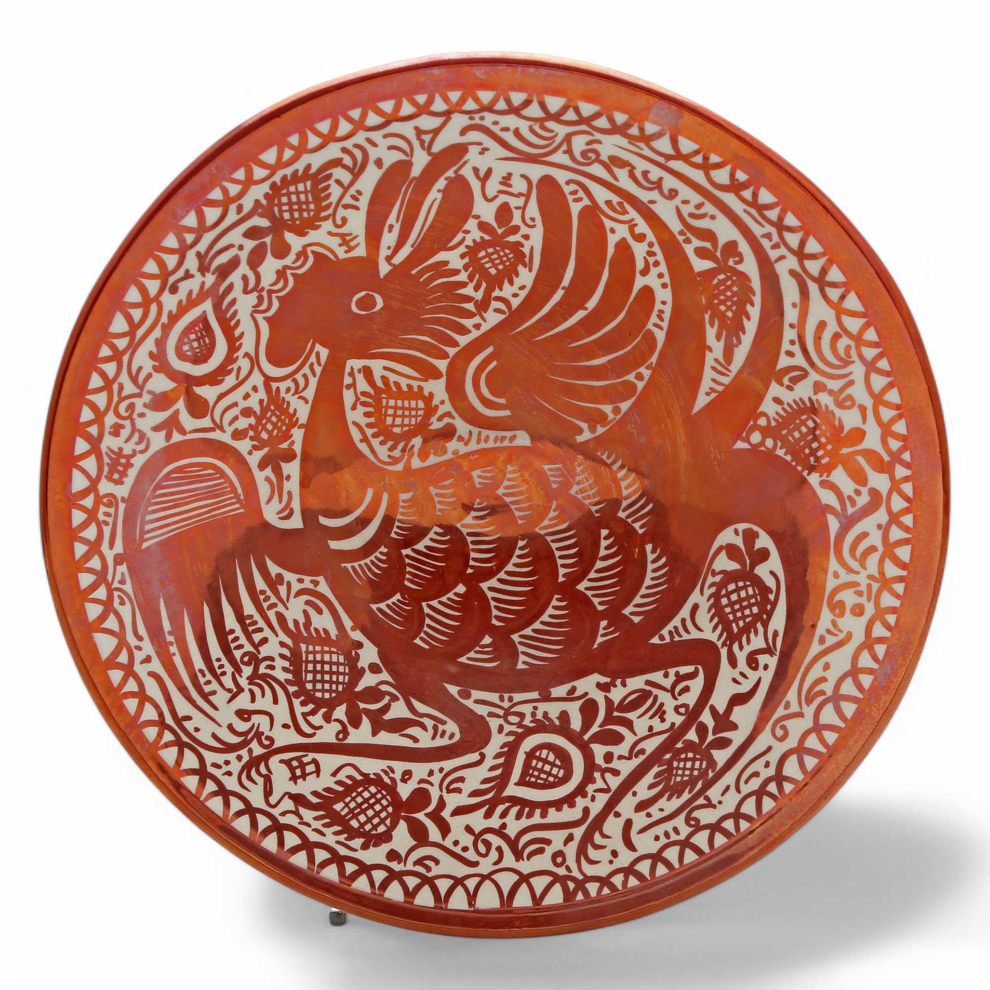 Earthenware dish with a metallic reflection, circa 1920-30.