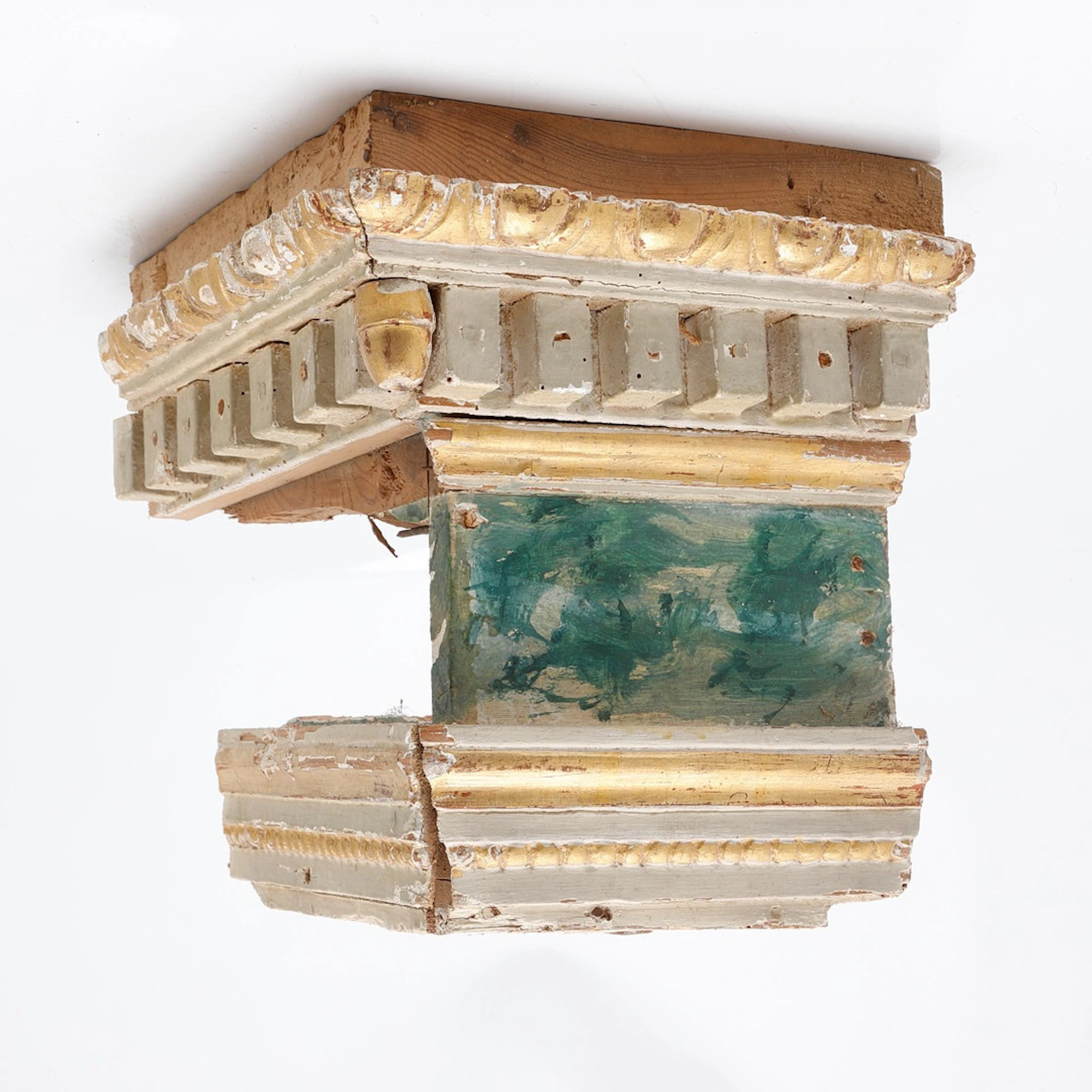 Fragment of a Spanish altarpiece cornice, late 18th Century.