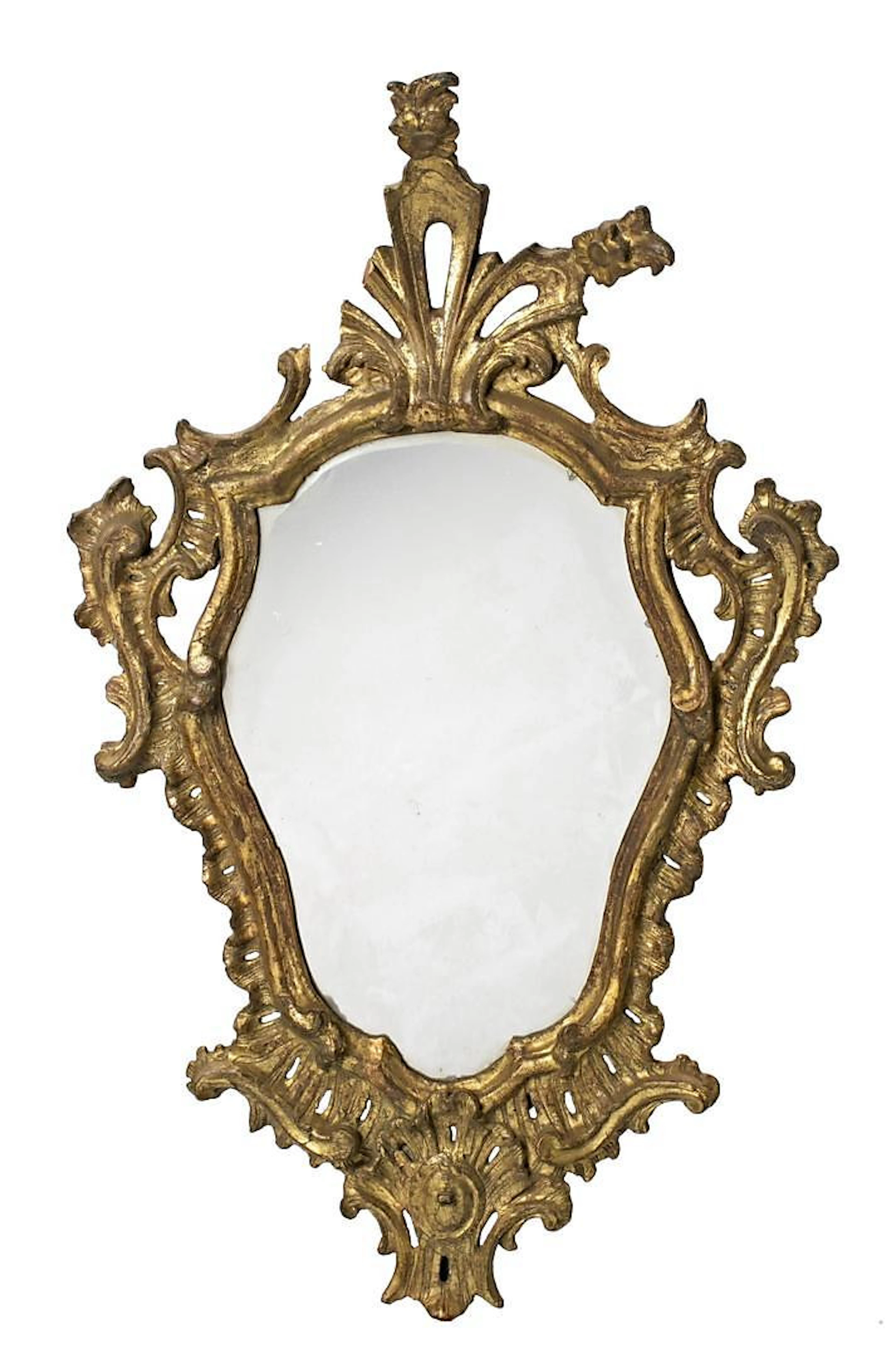 Charles III ornamental mirror in carved and gilt wood, third quarter