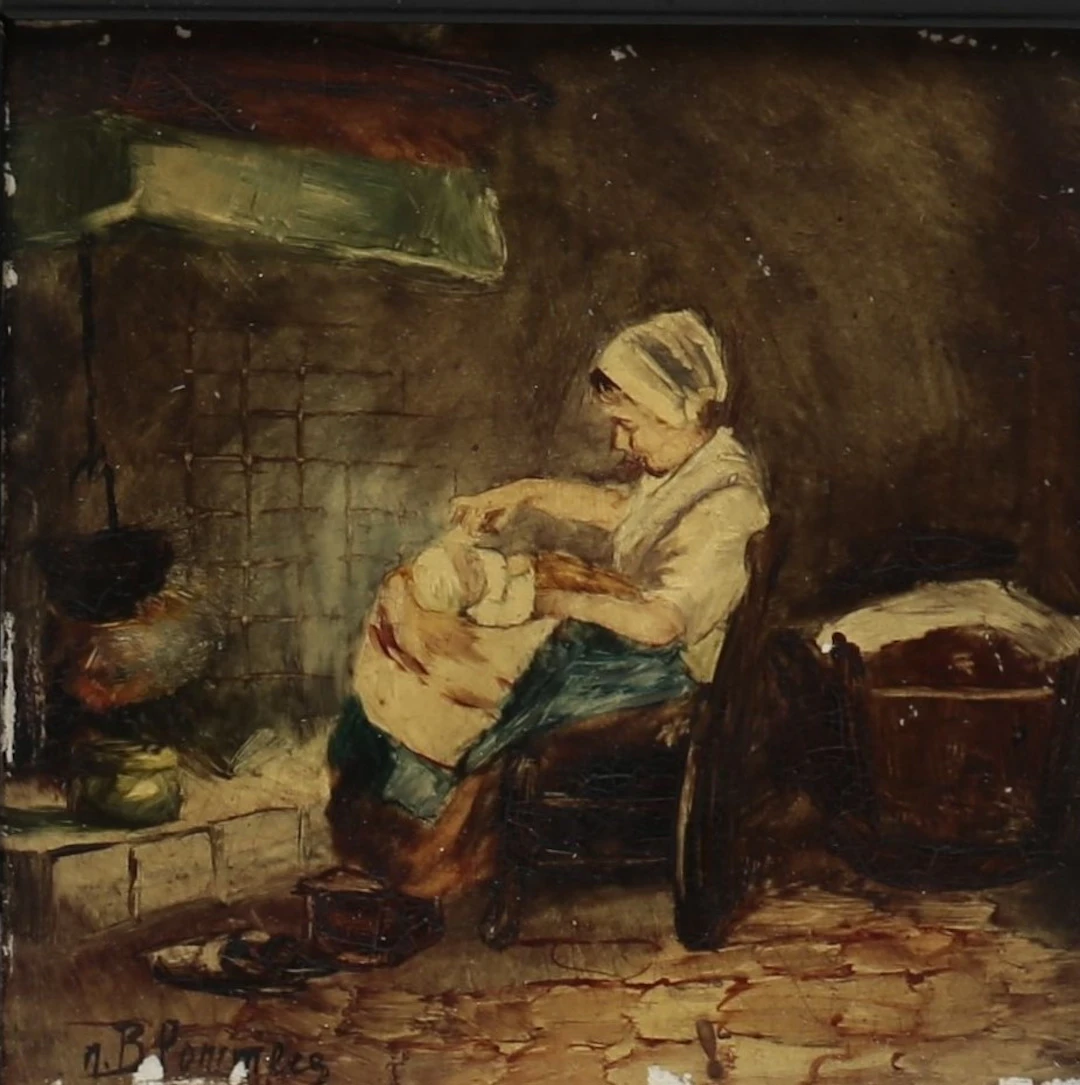 ENGLISH SCHOOL, 19TH CENTURY. Interior scene.