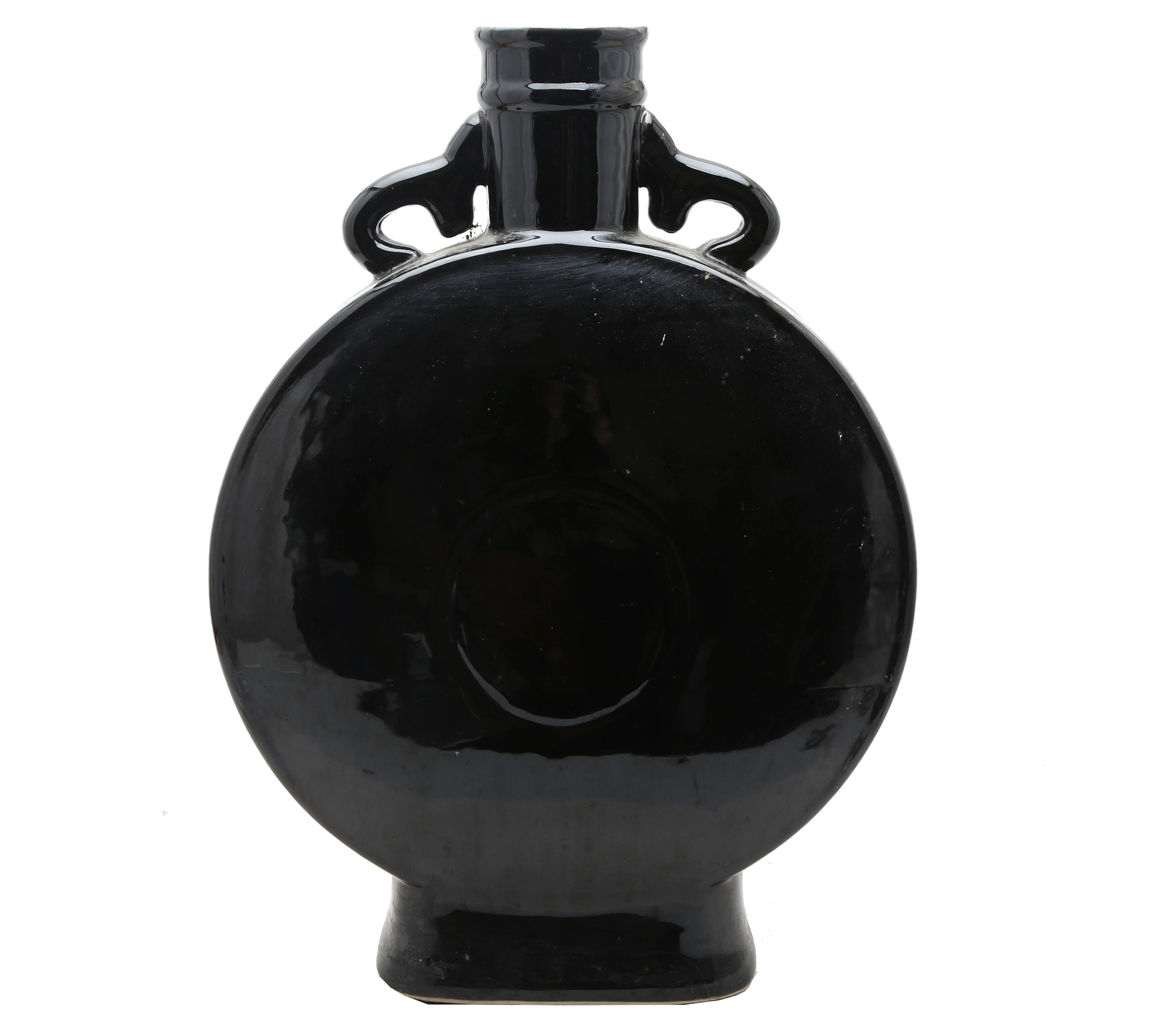 Chinese “moonflask” porcelain vase “black family”, from the 20th century.