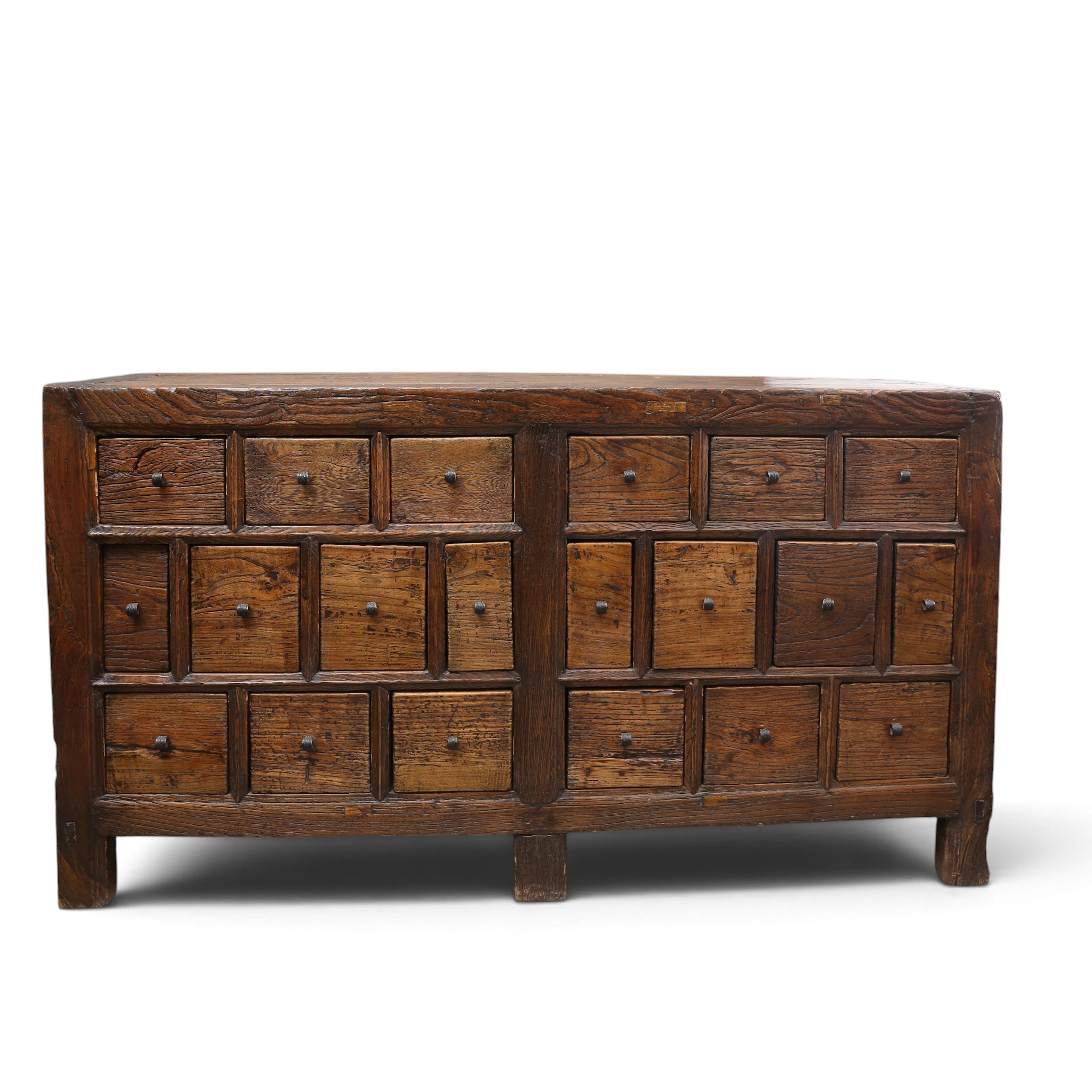 CHINESE apothecary chest in ash wood, first third of the 20th century.