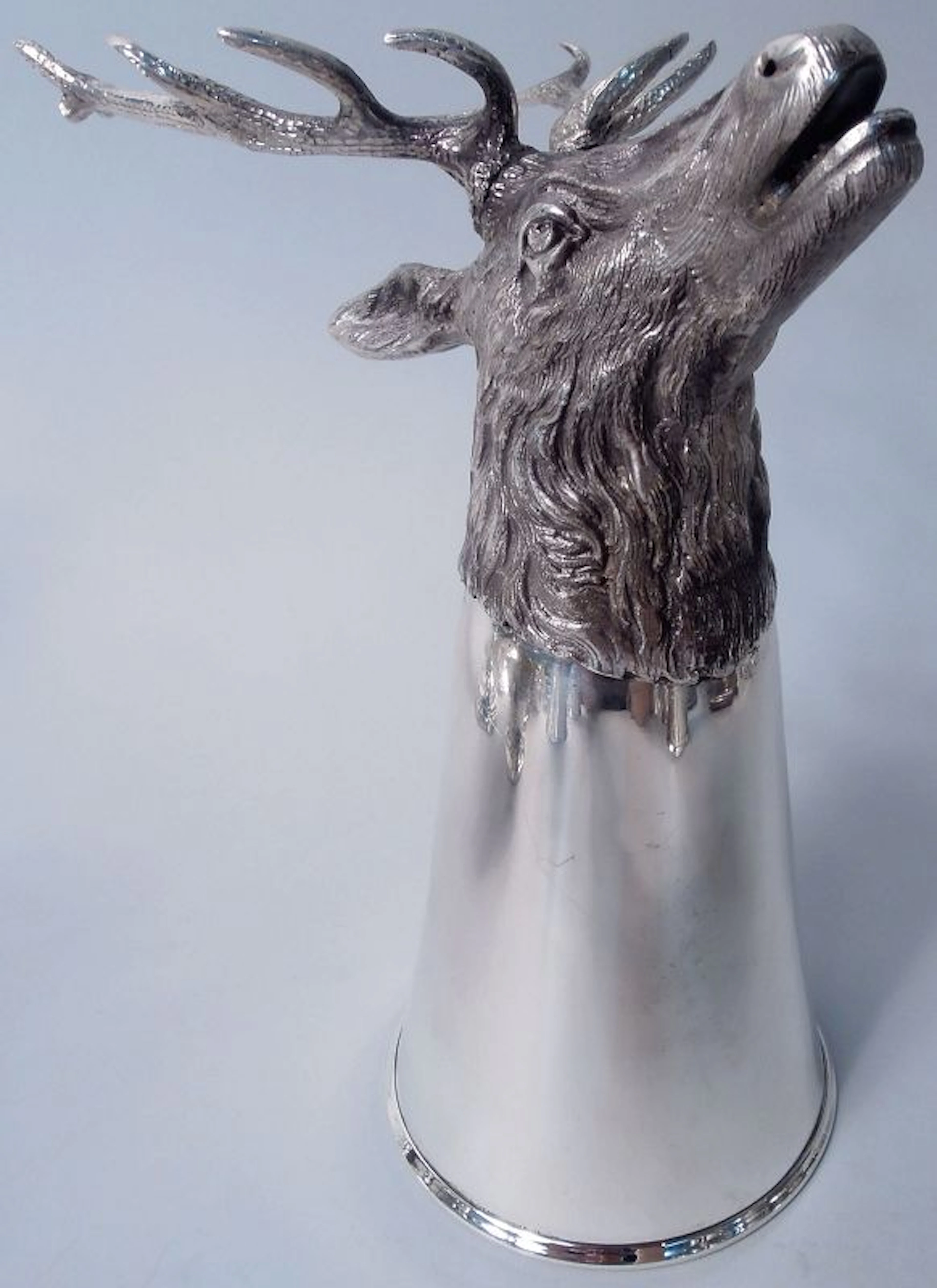 Tiffany Traditional Buck Stag Stirrup Cup with Big Boy Alpha Antlers